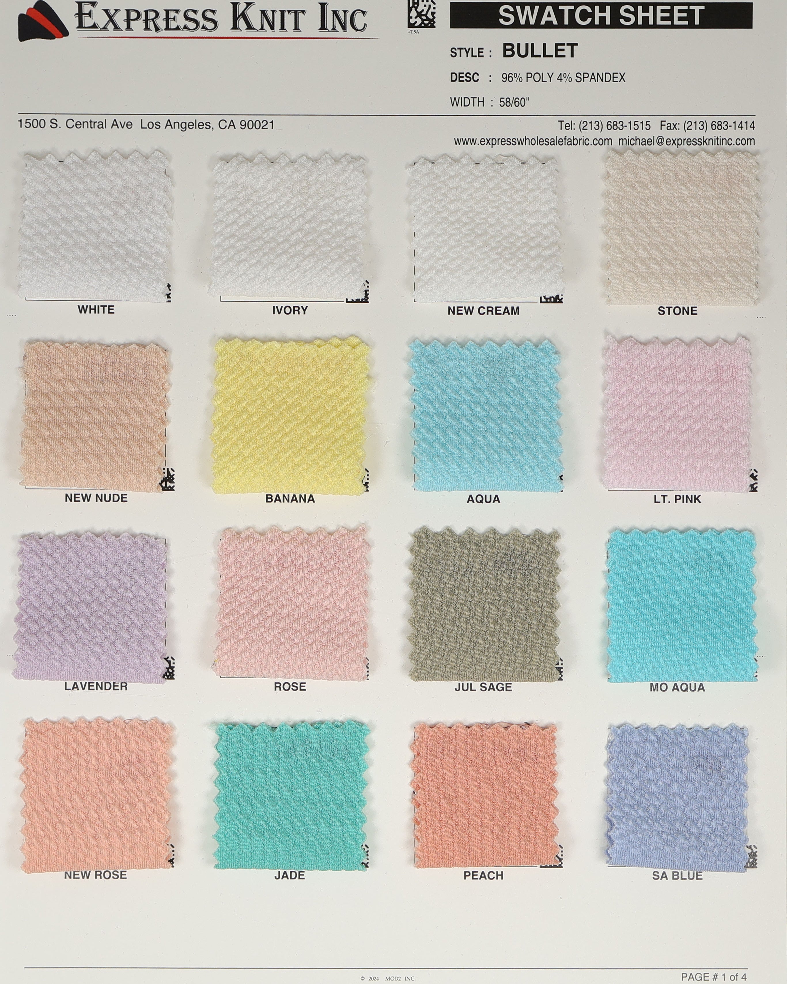 Bullet Knit Solid Fabric - Express Wholesale Fabric