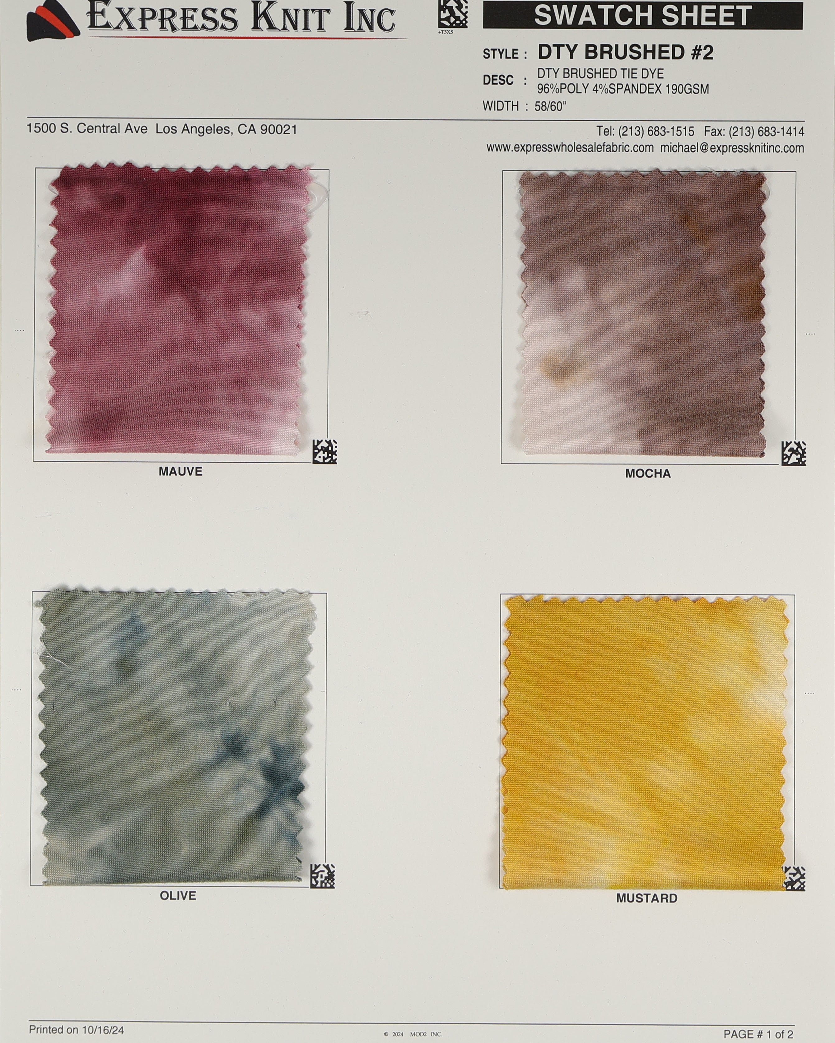 Dty Brushed Tie Dye #2 - Express Wholesale Fabric