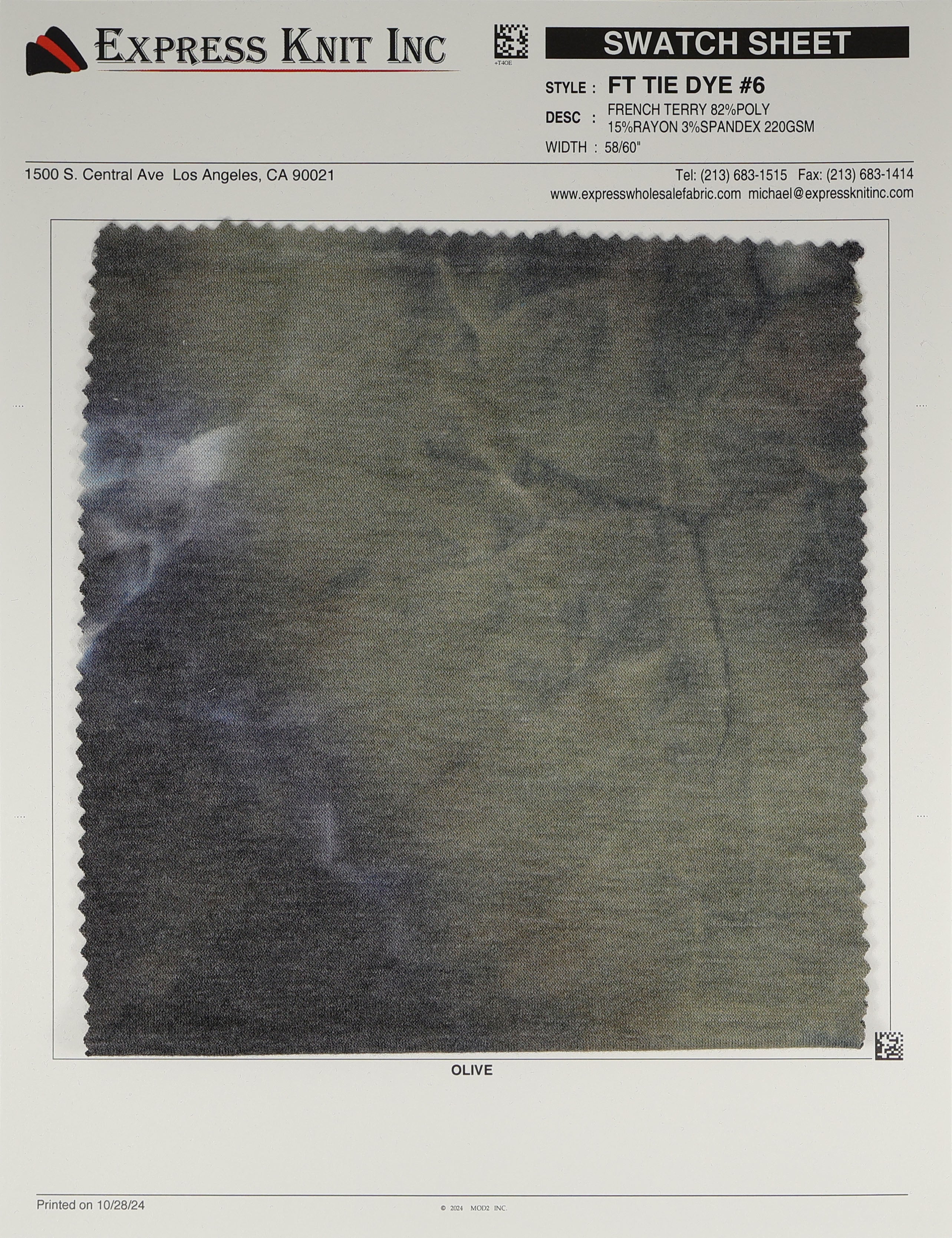 French Terry Tie Dye #6 - Express Wholesale Fabric