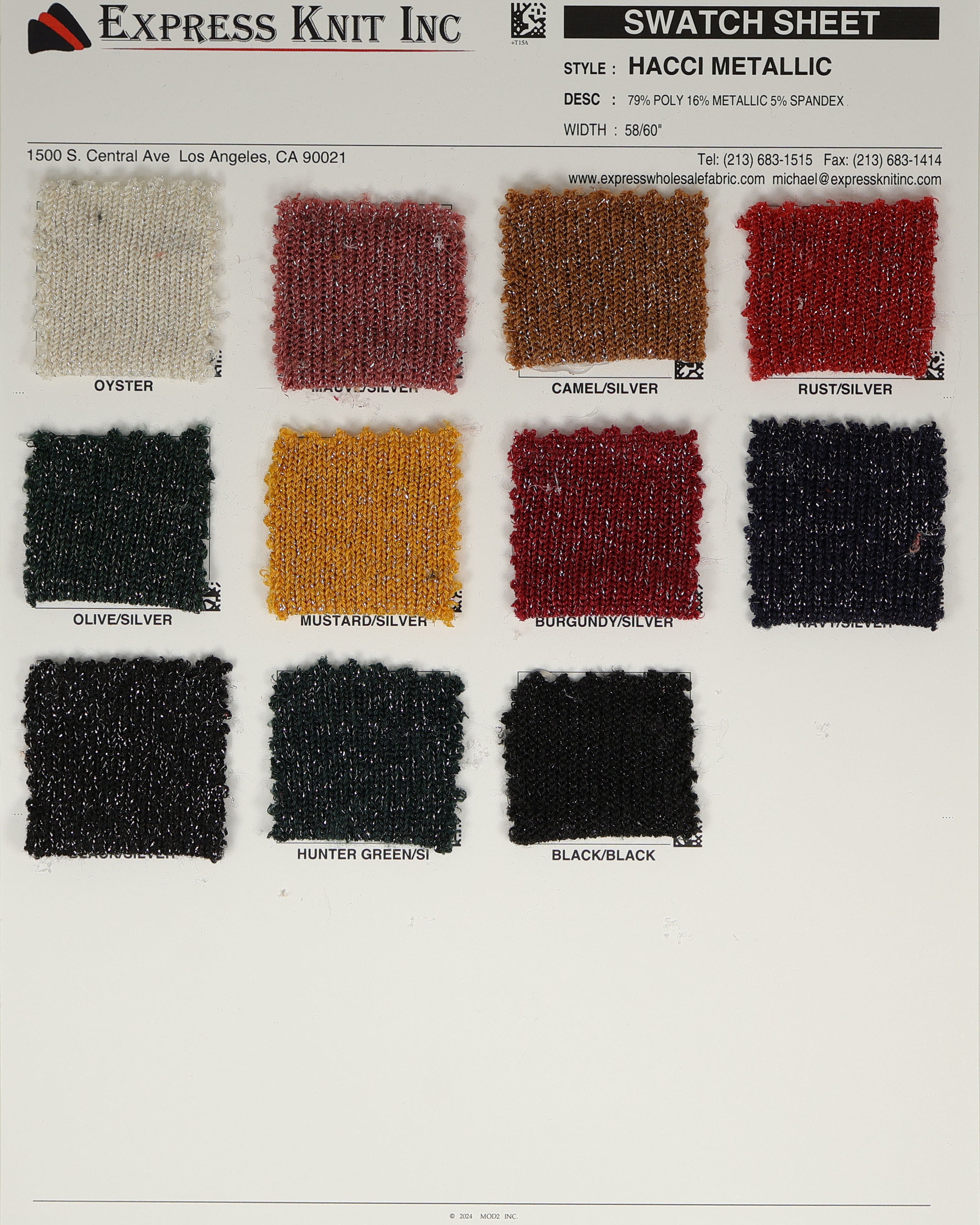 Hacci Metallic - Express Wholesale Fabric