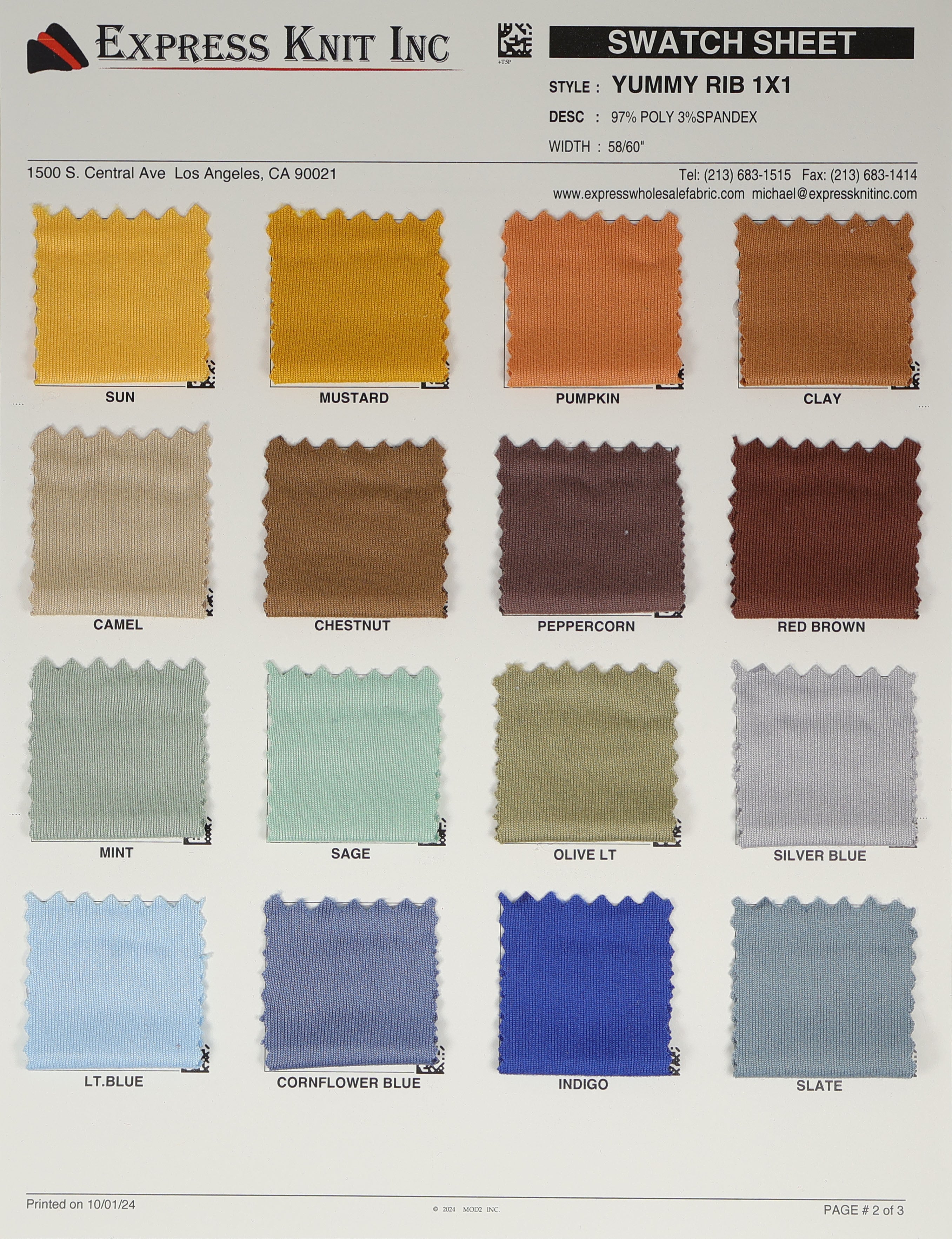 1x1 Yummy Rib Knit Fabric - Express Wholesale Fabric