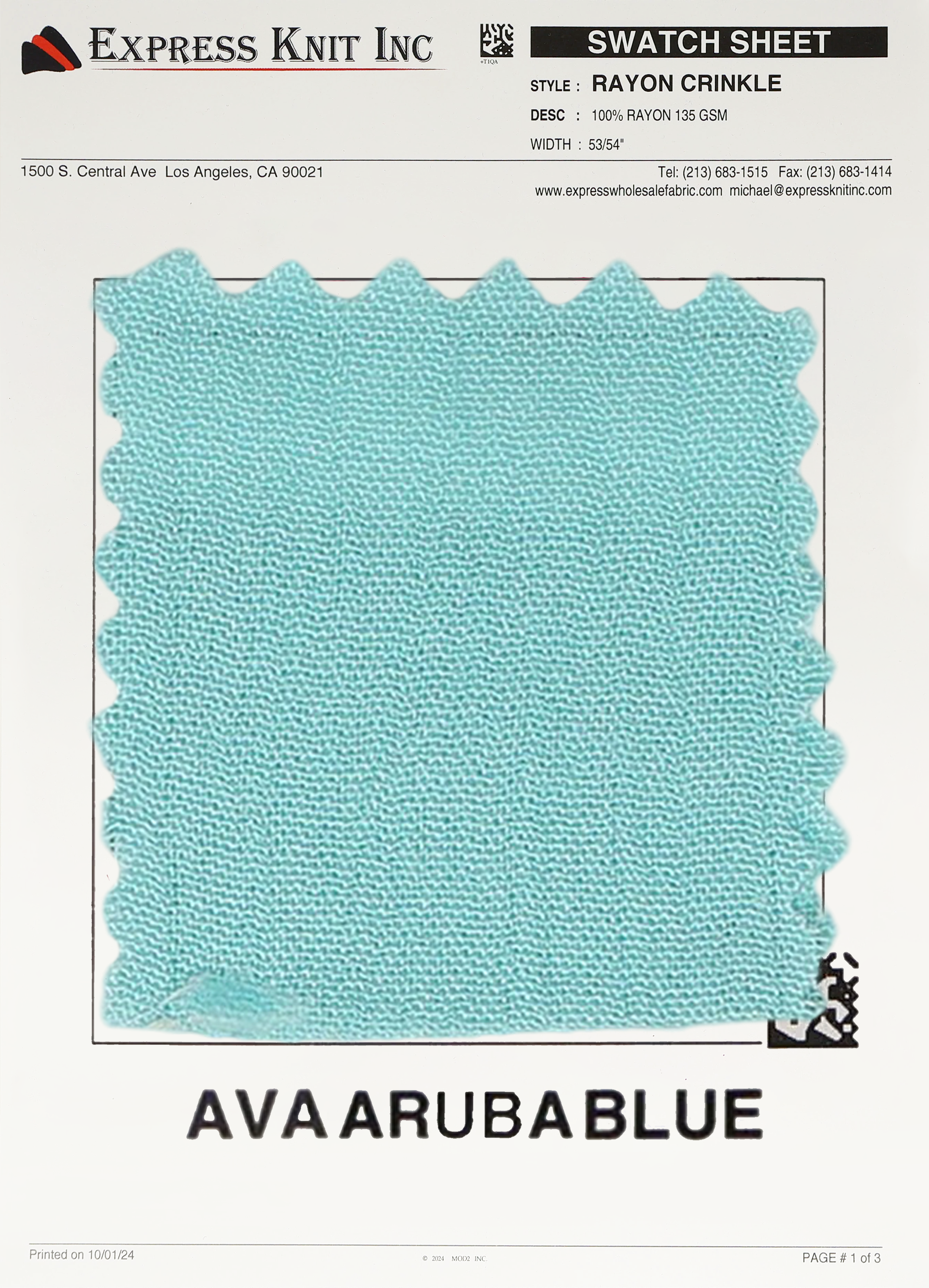Rayon Crinkle Fabric - Express Wholesale Fabric