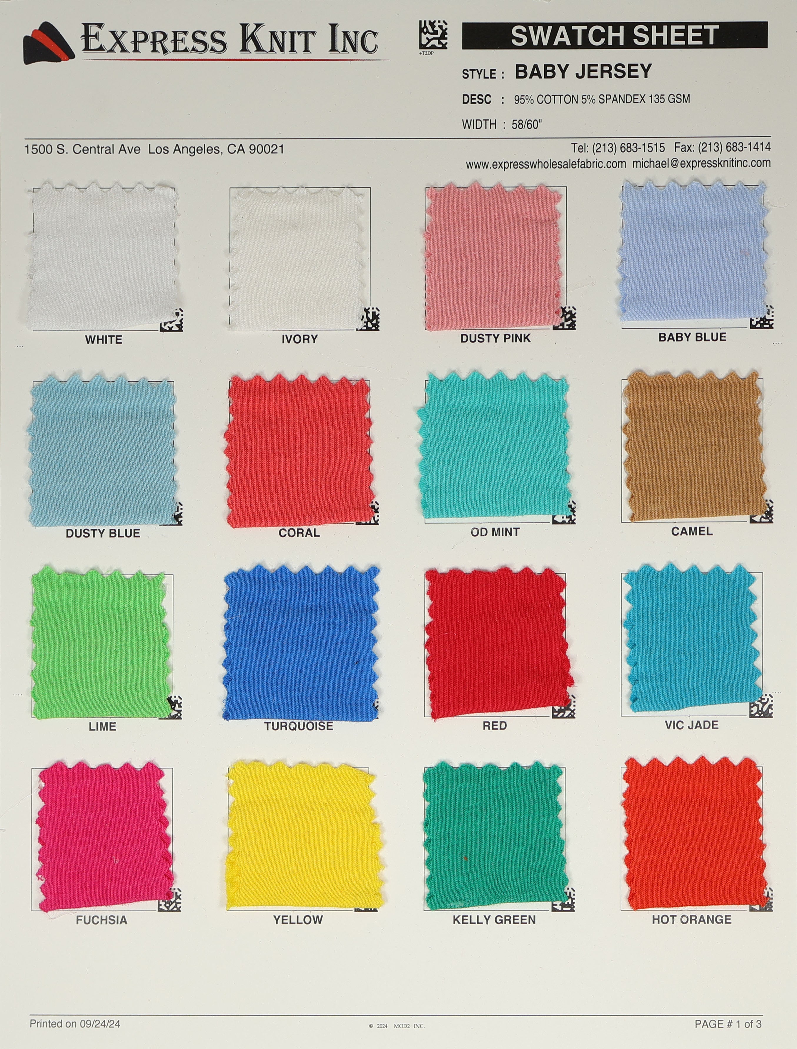 Baby Jersey Knit Fabric - Express Wholesale Fabric