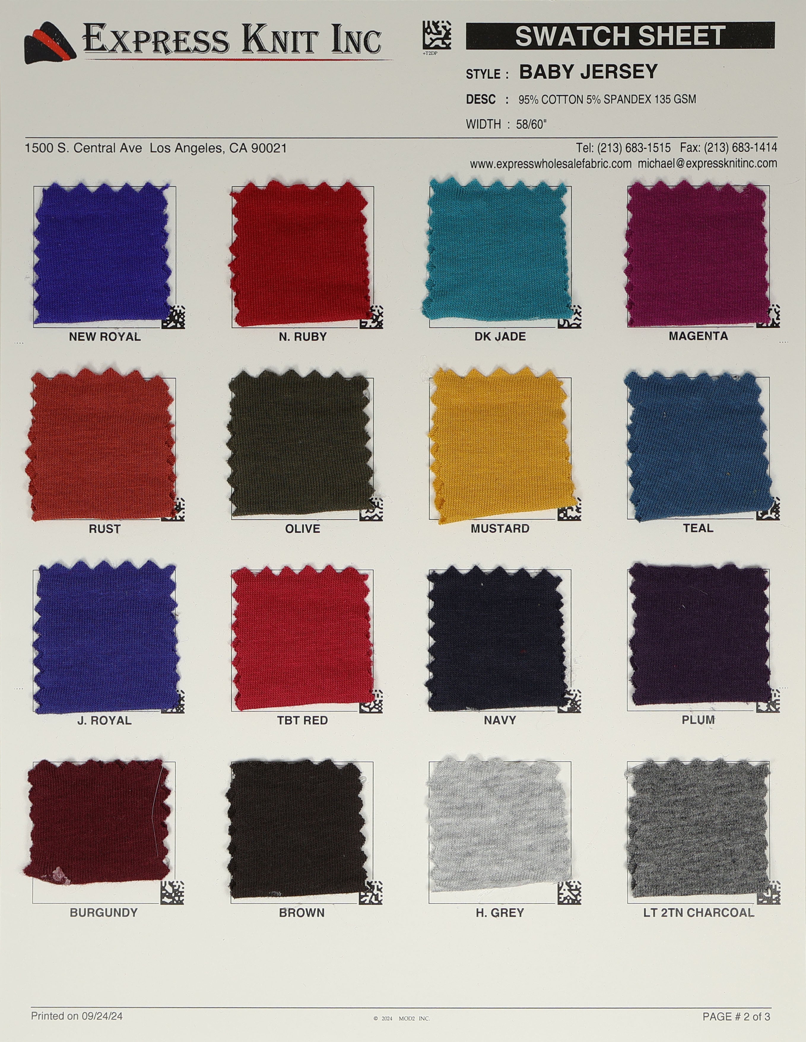 Baby Jersey Knit Fabric - Express Wholesale Fabric