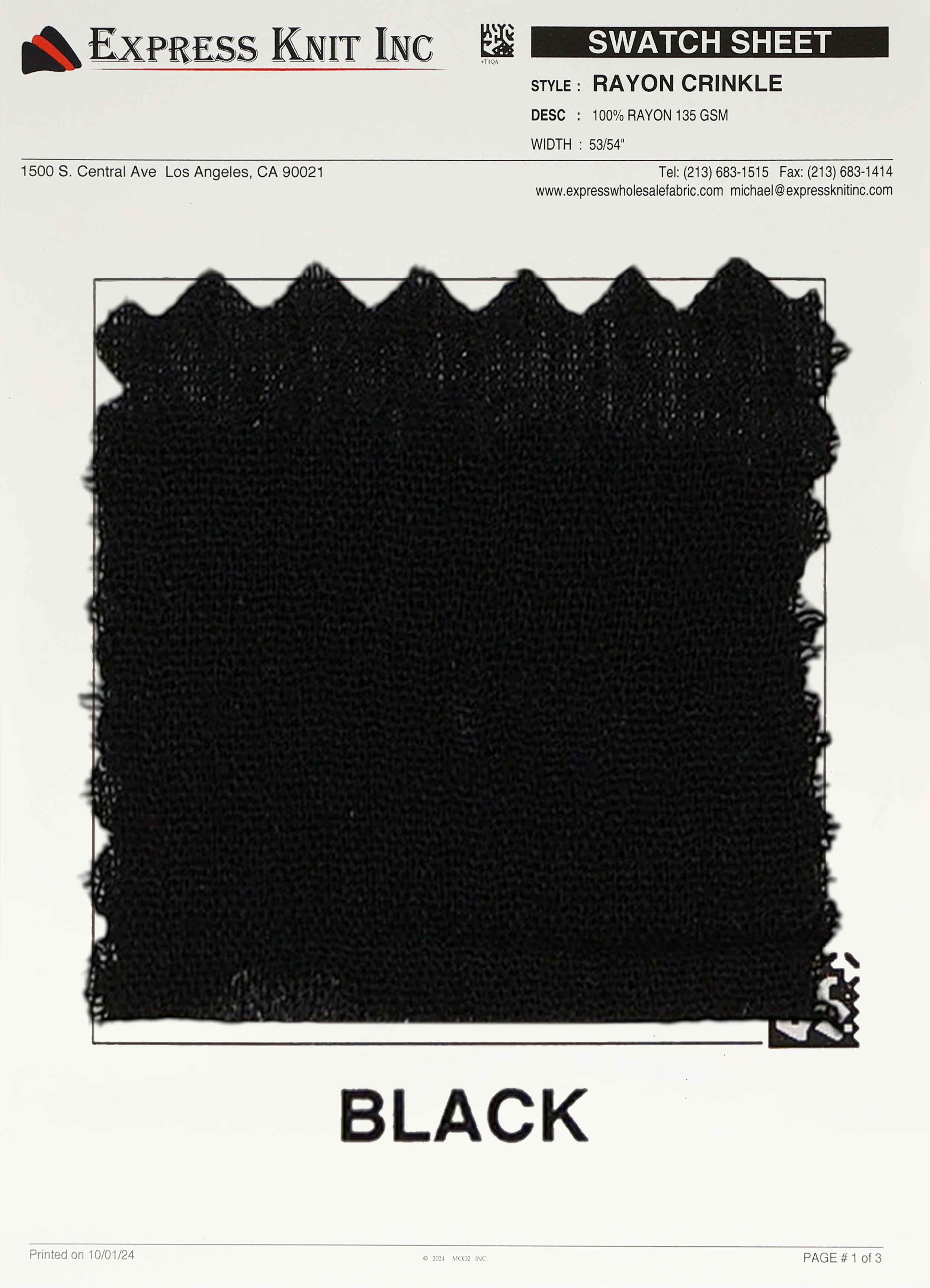 Rayon Crinkle Fabric - Express Wholesale Fabric