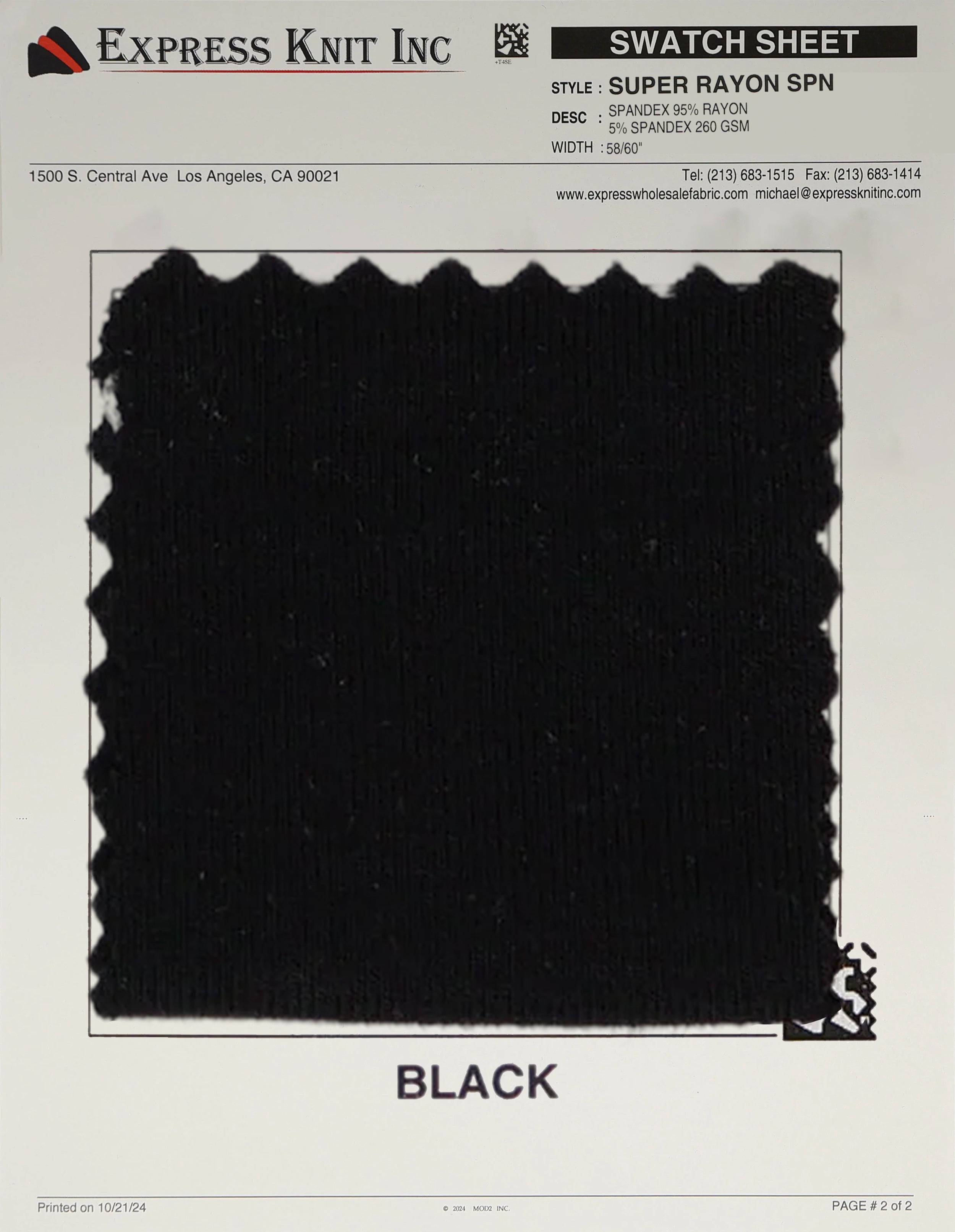 Super Rayon Spandex - Express Wholesale Fabric