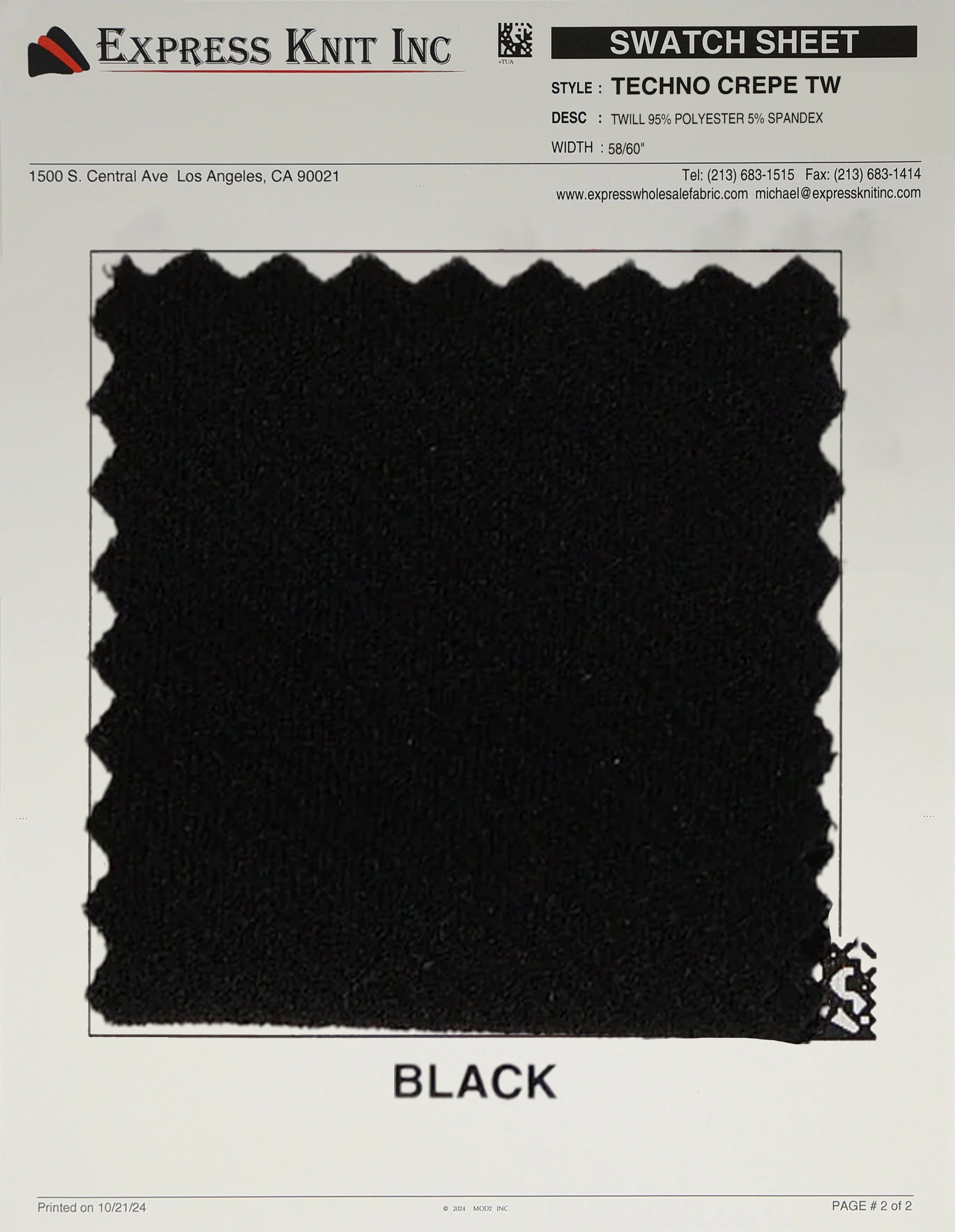 Techno Crepe Twill - Express Wholesale Fabric