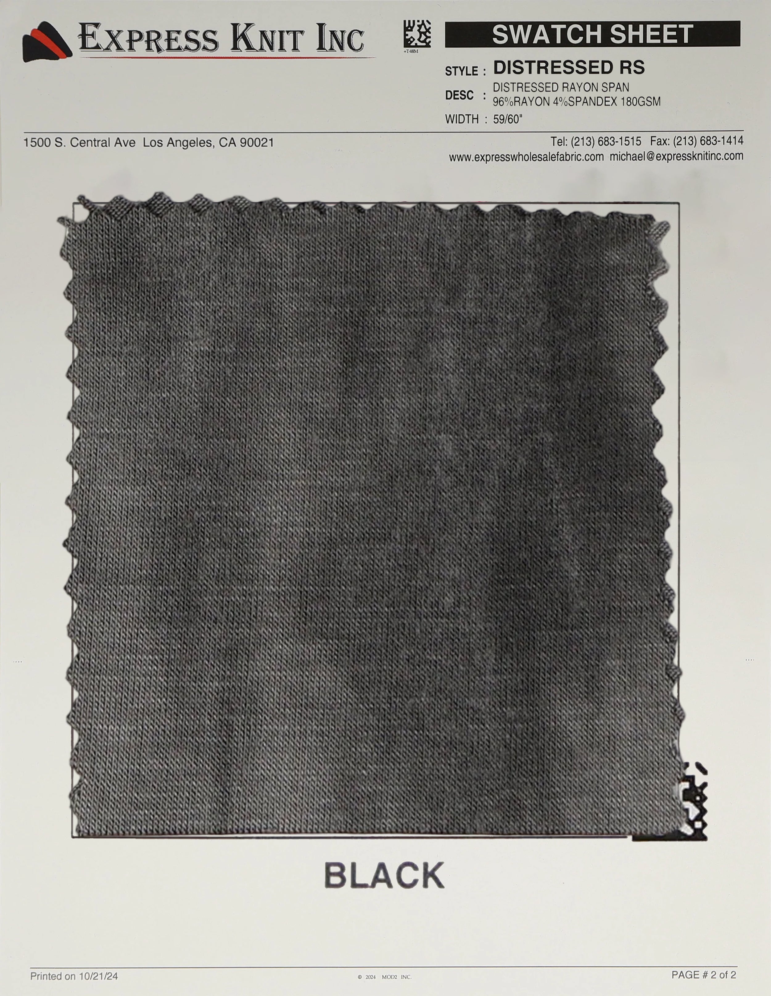 Distressed Rayon Spandex - Express Wholesale Fabric