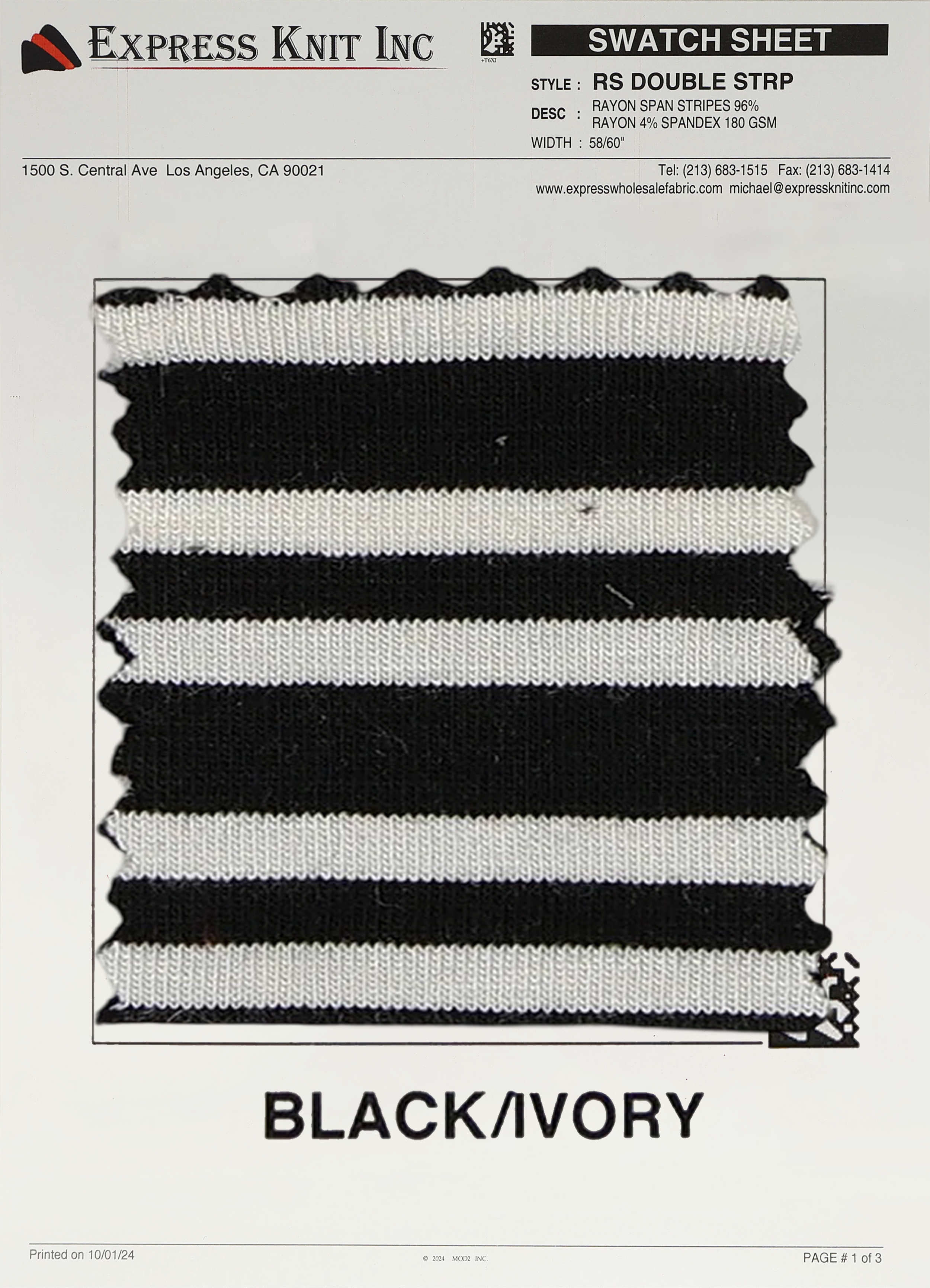 Rayon Span Double Stripe - Express Wholesale Fabric