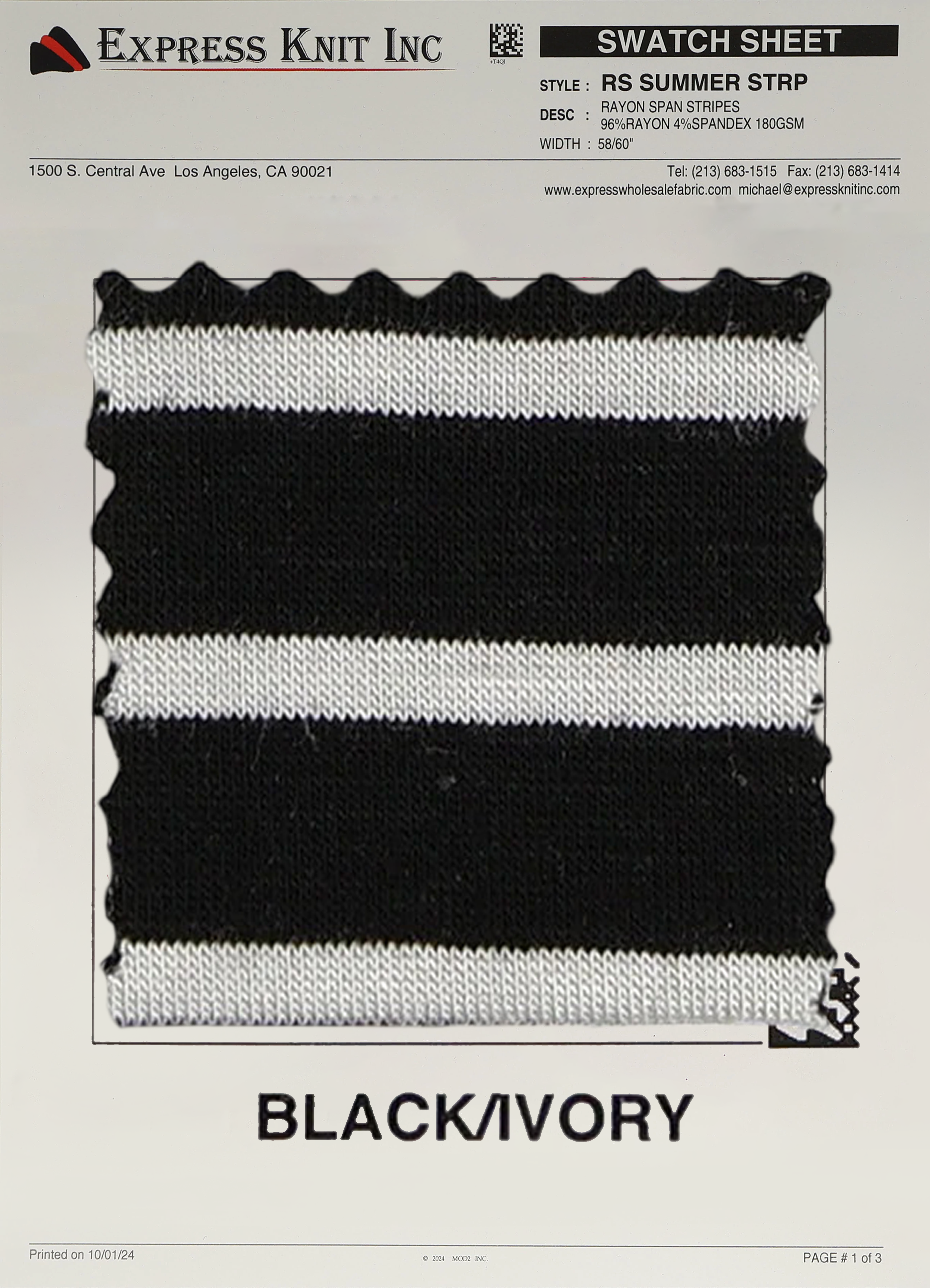 Rayon Spandex Summer Stripes - Express Wholesale Fabric