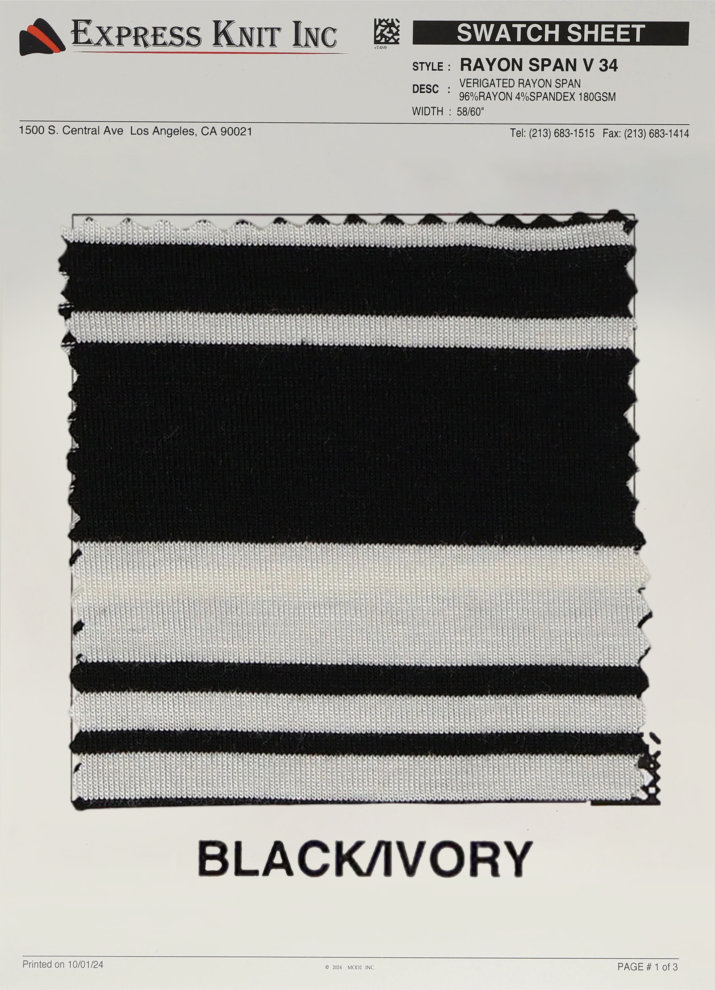 Rayon Spandex Variegated Stripes - Express Wholesale Fabric