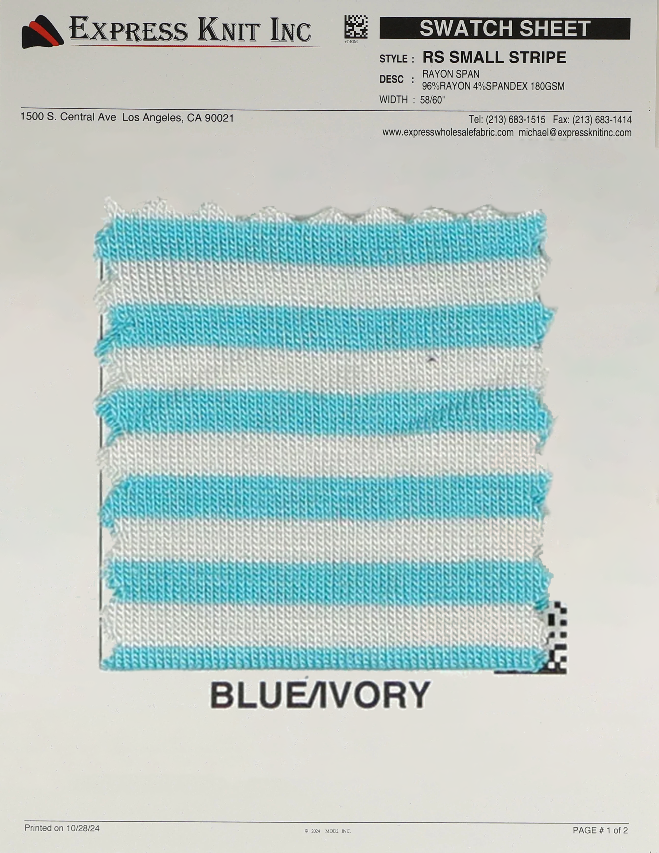 Rayon Spandex Small Stripes - Express Wholesale Fabric