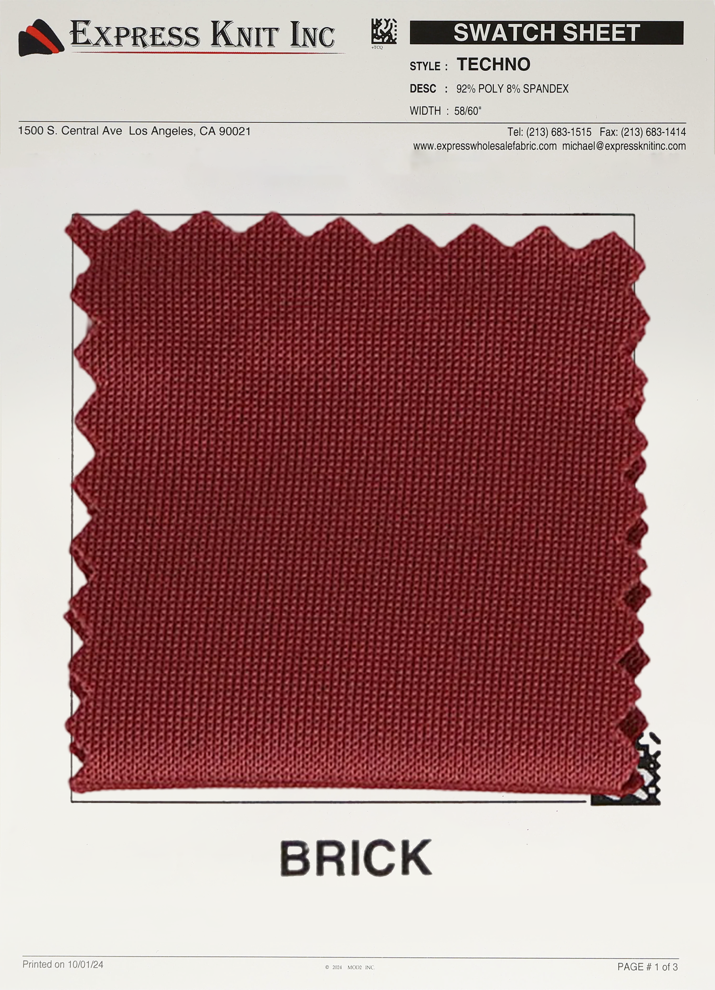 Techno Solid Knit Fabric - Express Wholesale Fabric