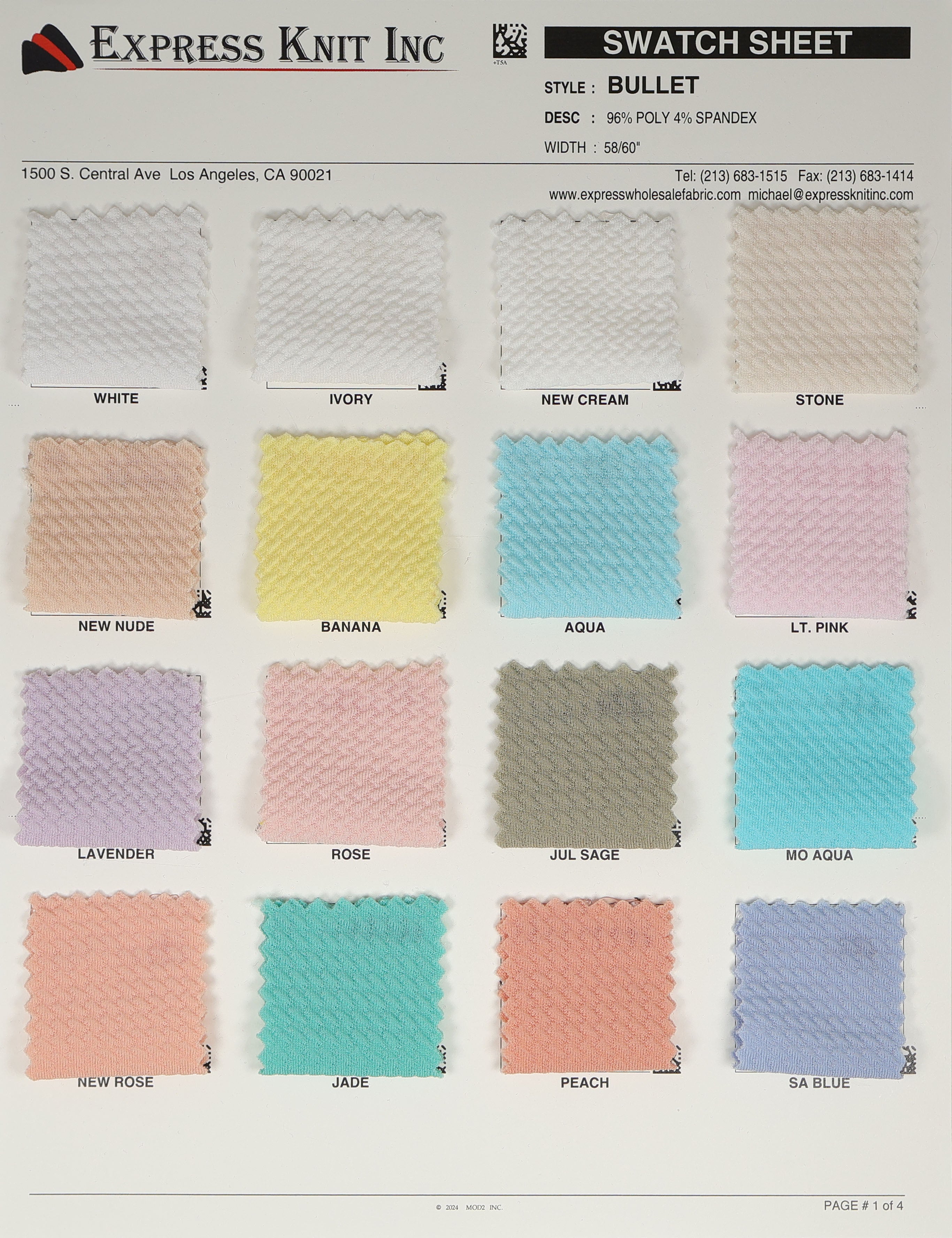 Bullet Knit Solid Fabric - Express Wholesale Fabric