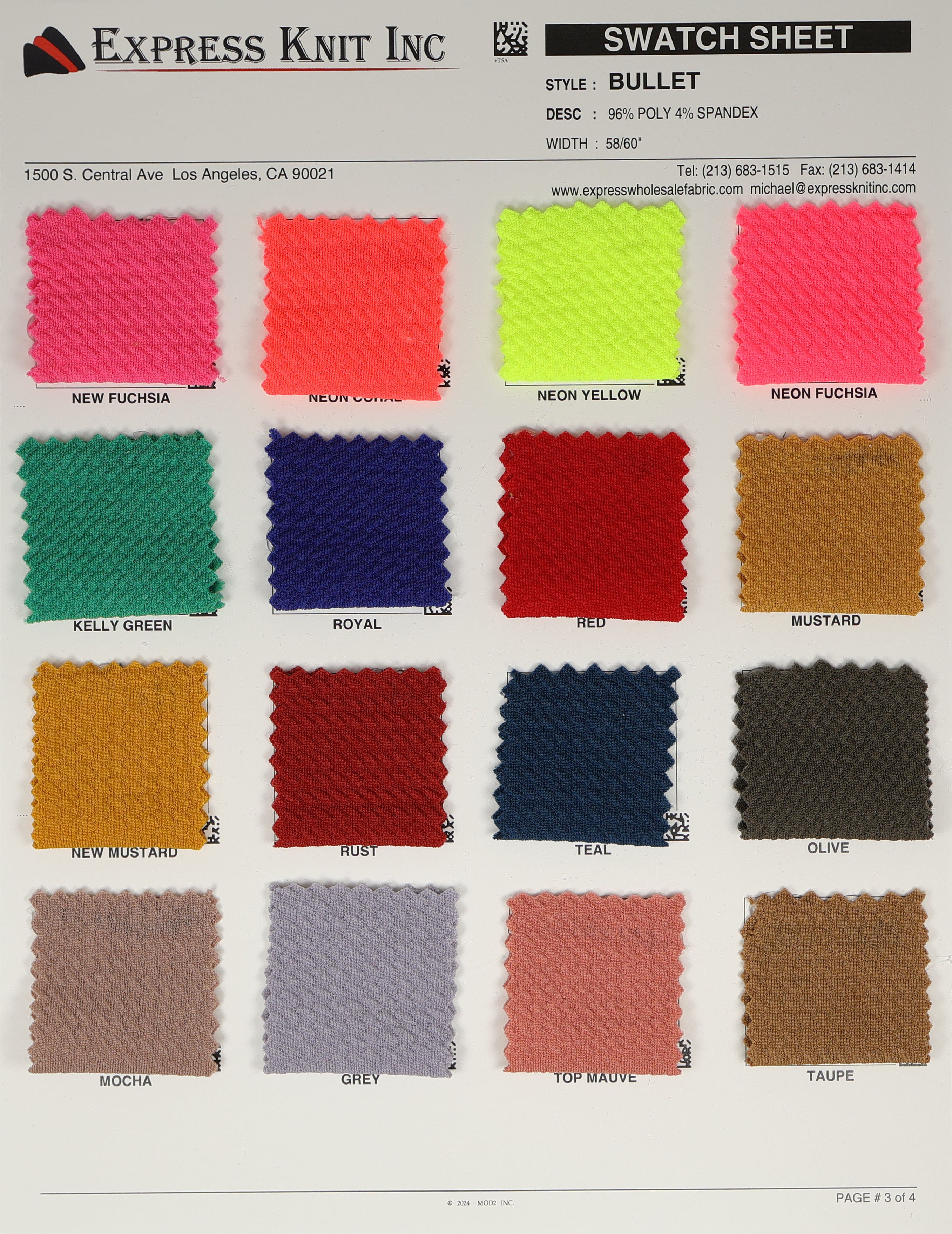 Bullet Knit Solid Fabric - Express Wholesale Fabric