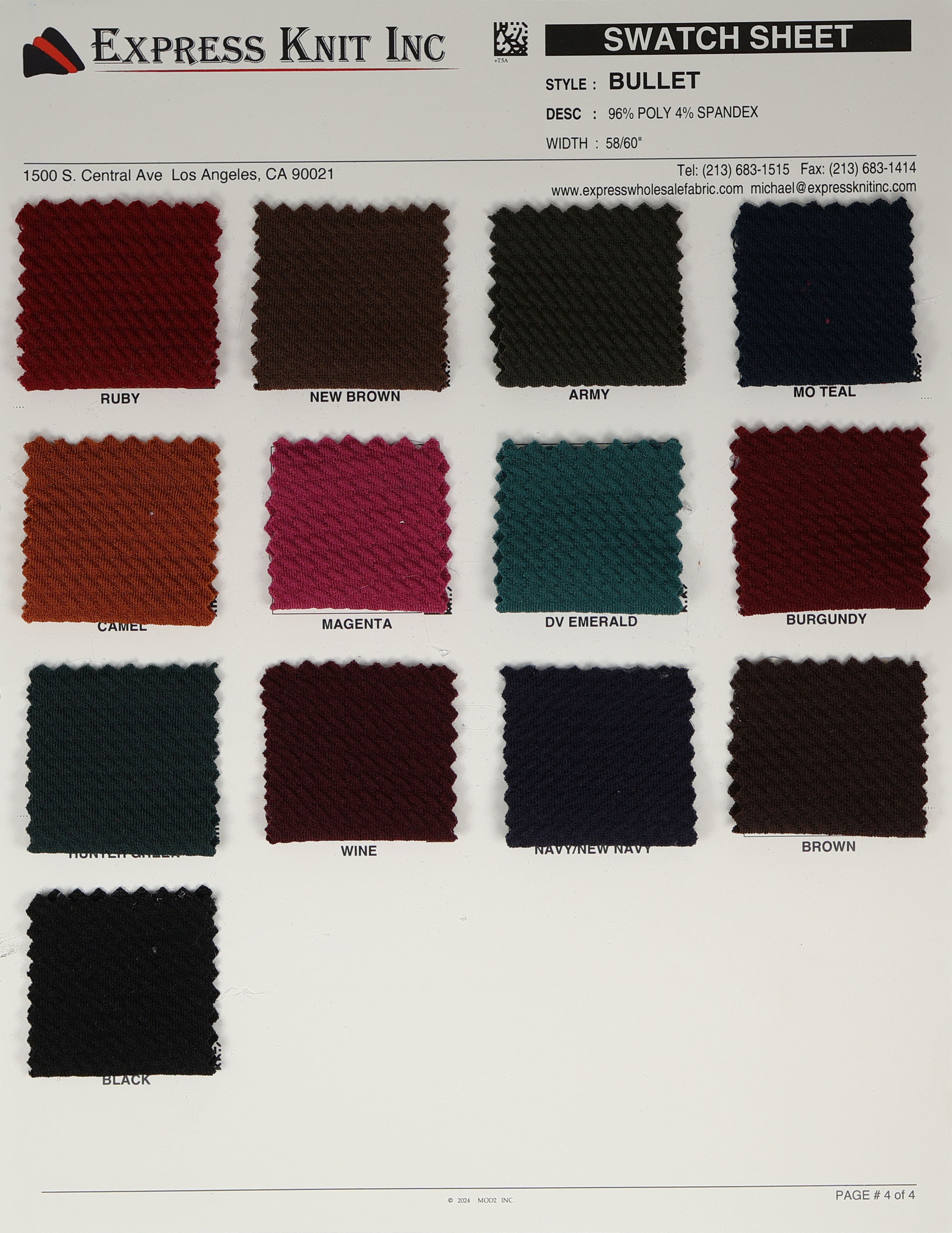 Bullet Knit Solid Fabric - Express Wholesale Fabric