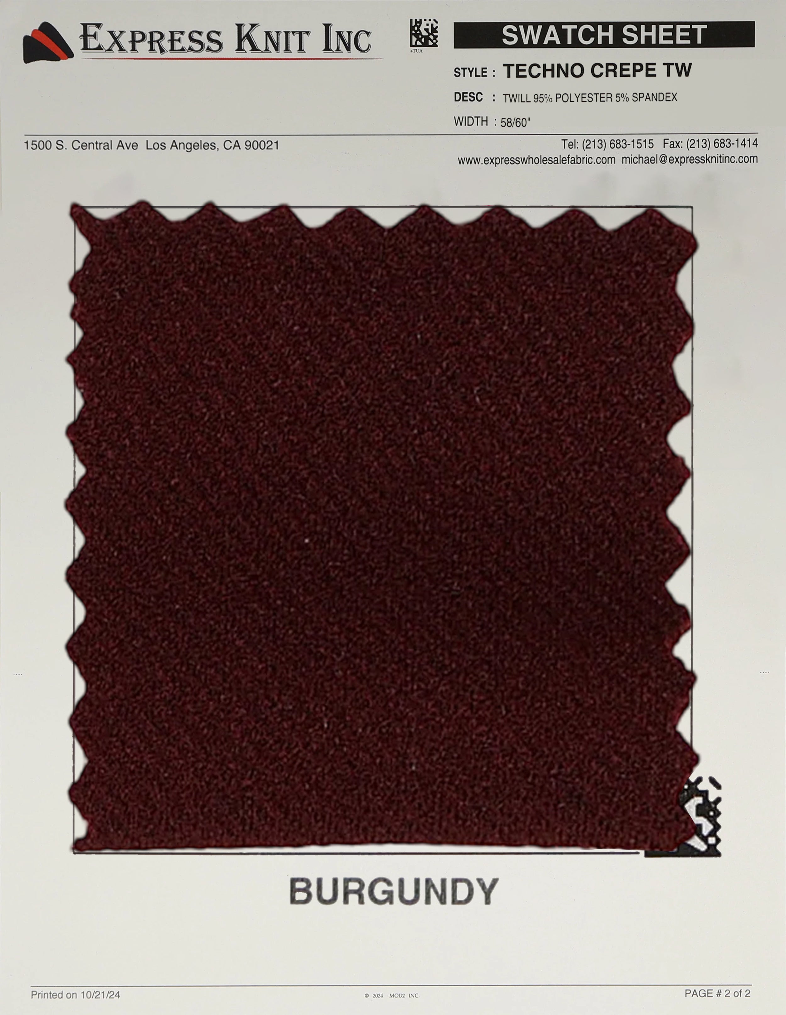 Techno Crepe Twill - Express Wholesale Fabric