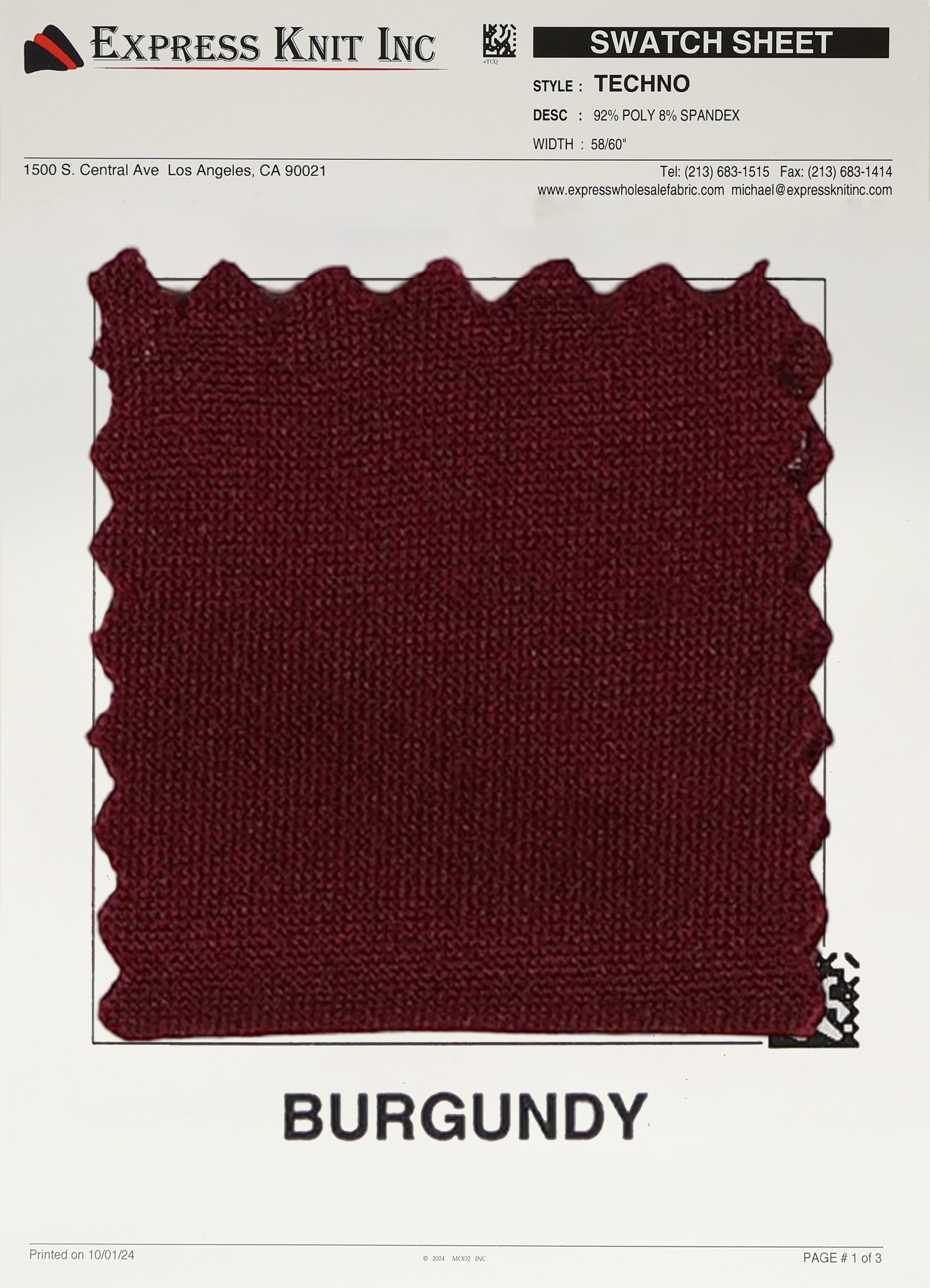 Techno Solid Knit Fabric - Express Wholesale Fabric