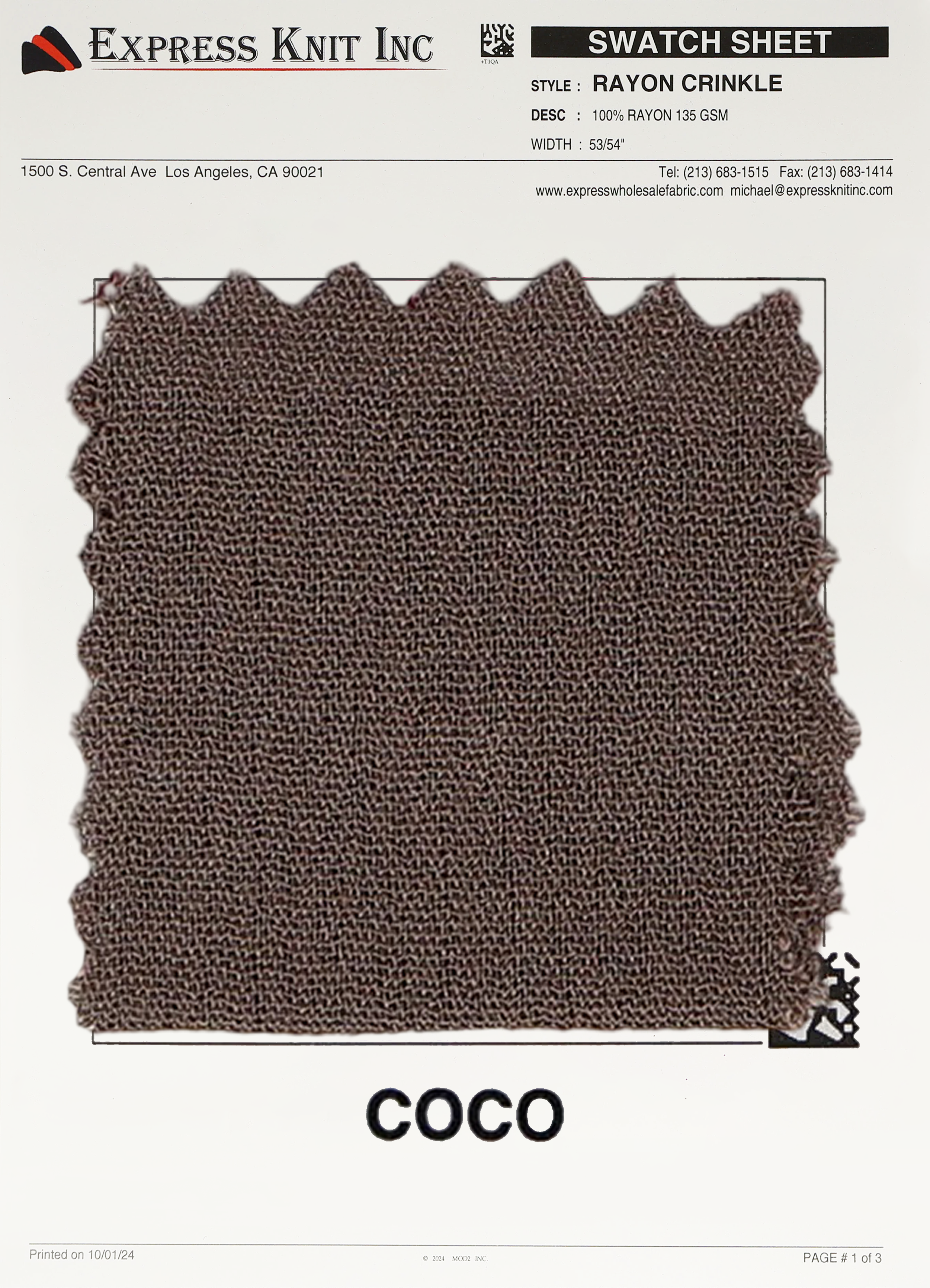 Rayon Crinkle Fabric - Express Wholesale Fabric