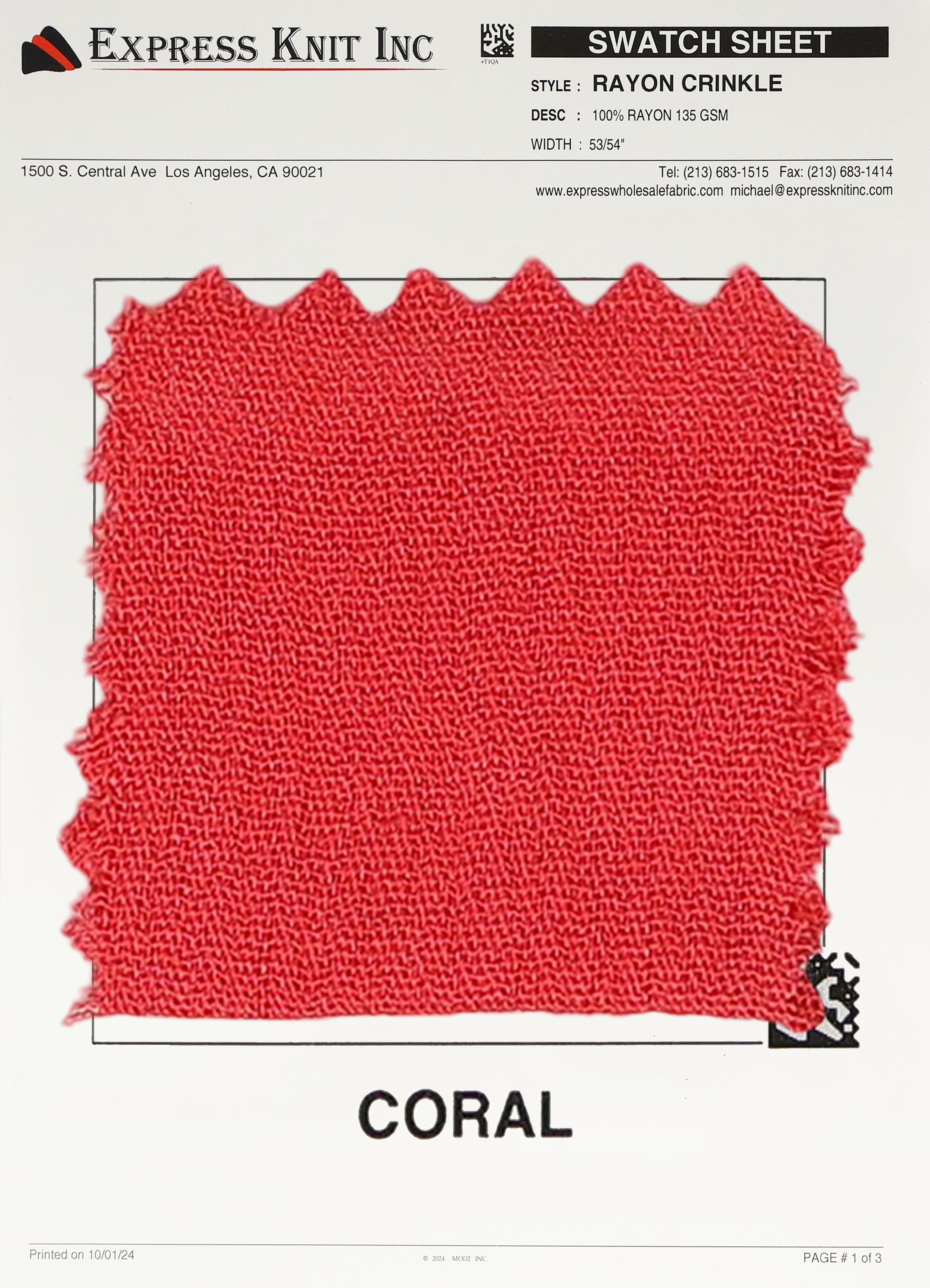 Rayon Crinkle Fabric - Express Wholesale Fabric