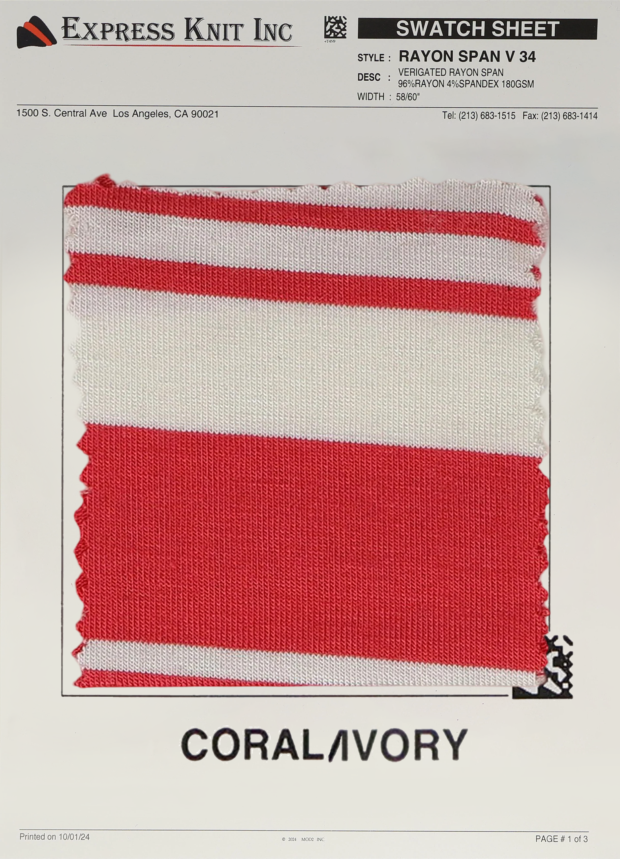 Rayon Spandex Variegated Stripes - Express Wholesale Fabric