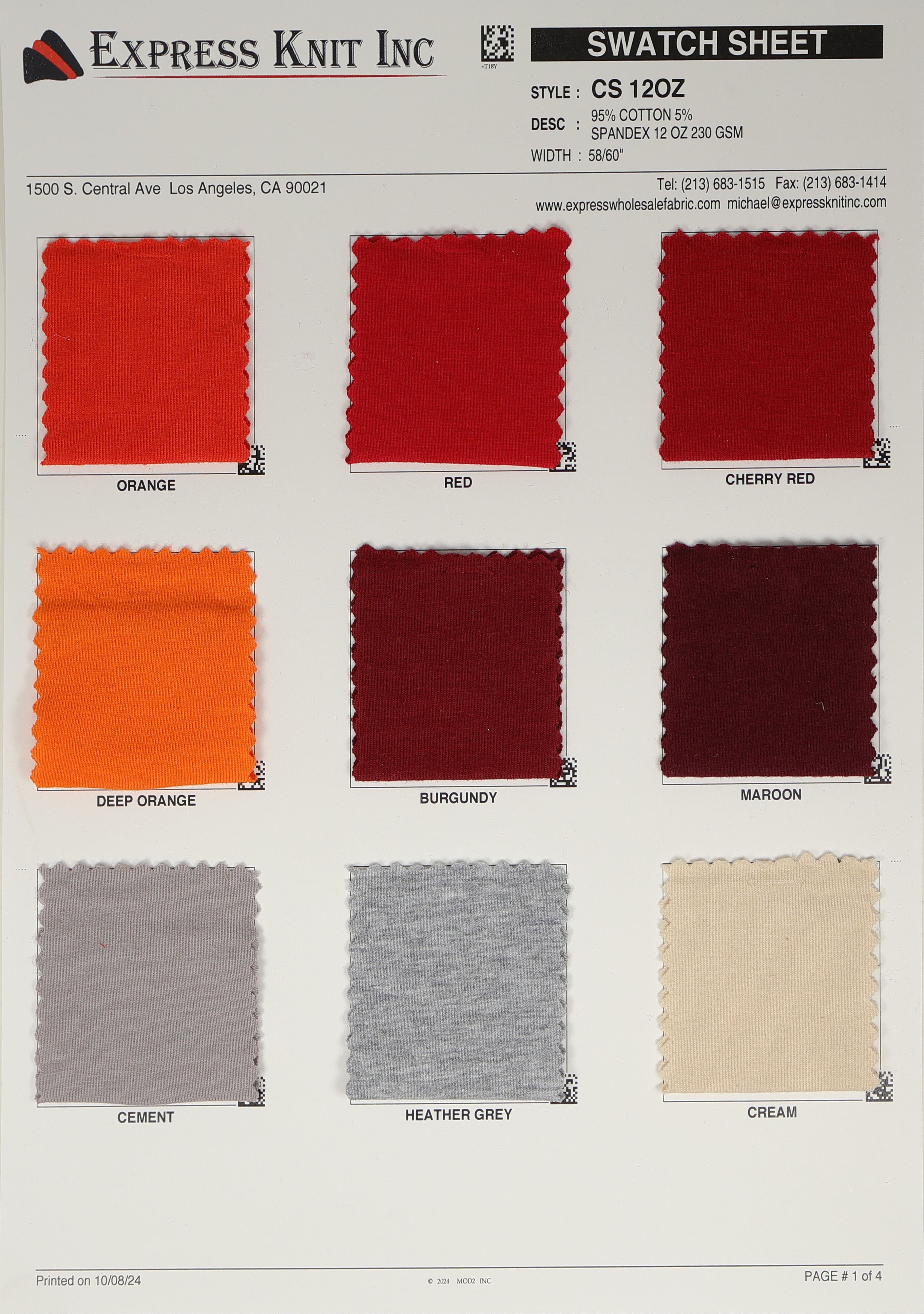 Cotton Spandex 12 Ounce - Express Wholesale Fabric