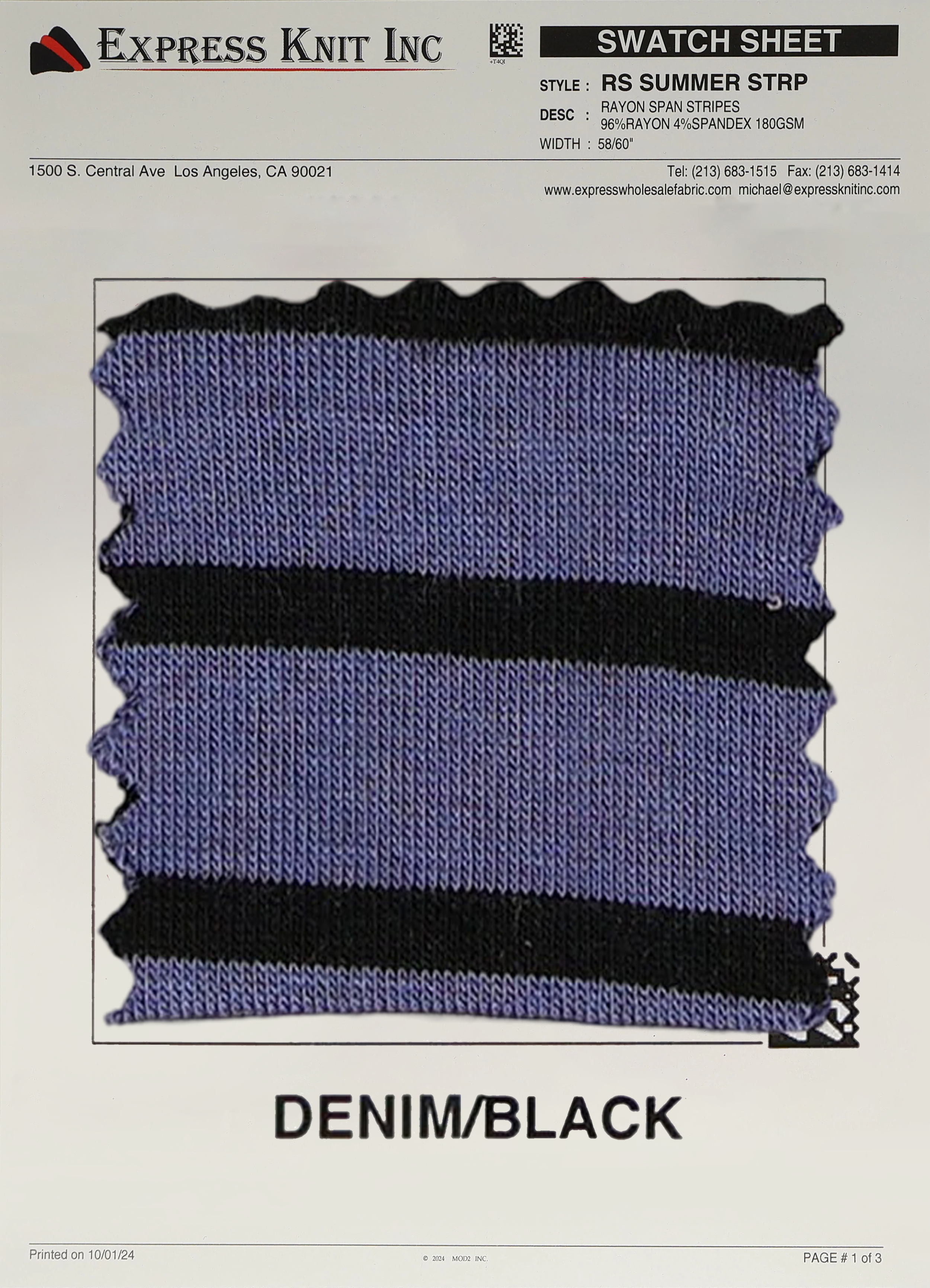 Rayon Spandex Summer Stripes - Express Wholesale Fabric