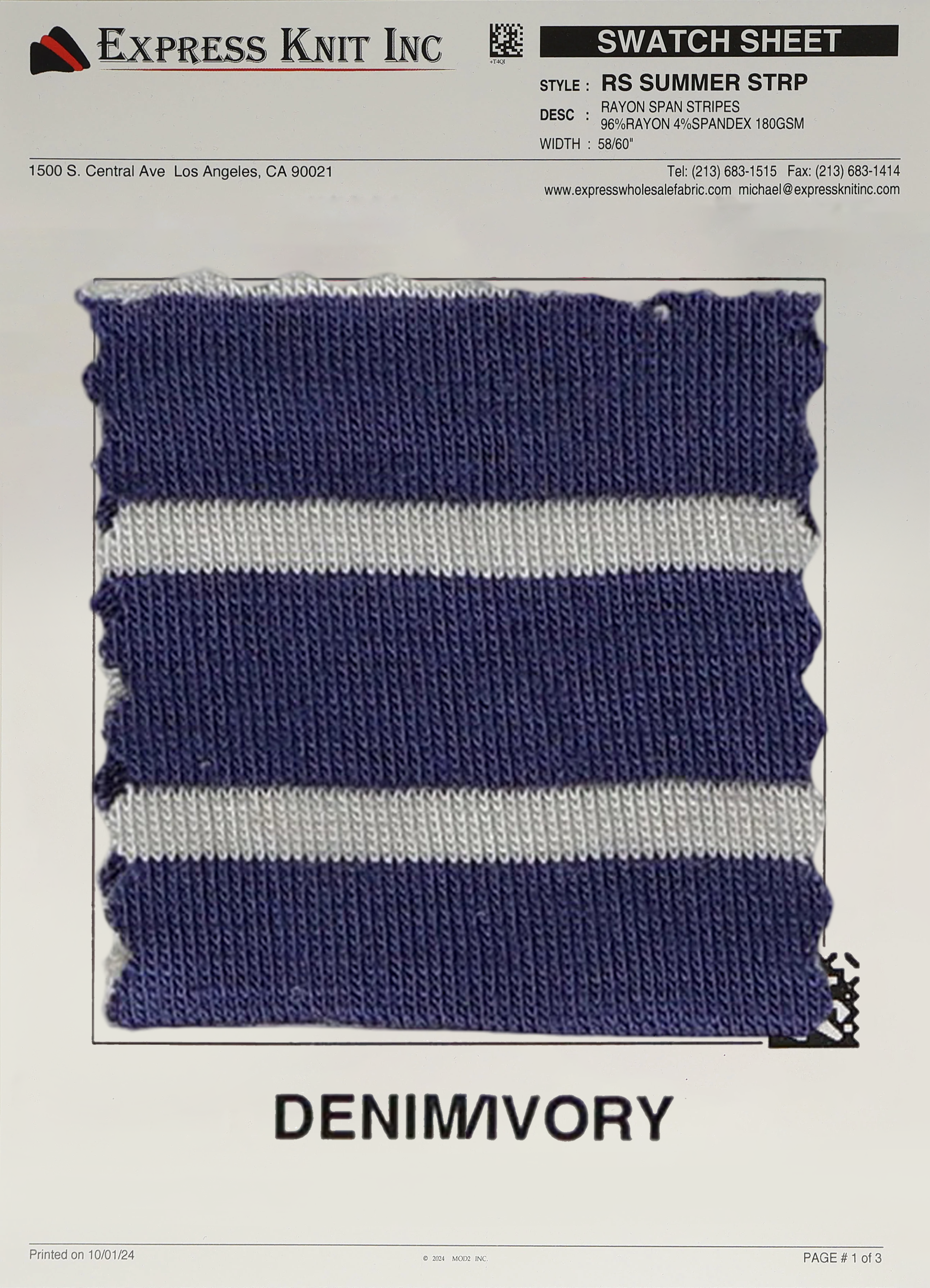 Rayon Spandex Summer Stripes - Express Wholesale Fabric