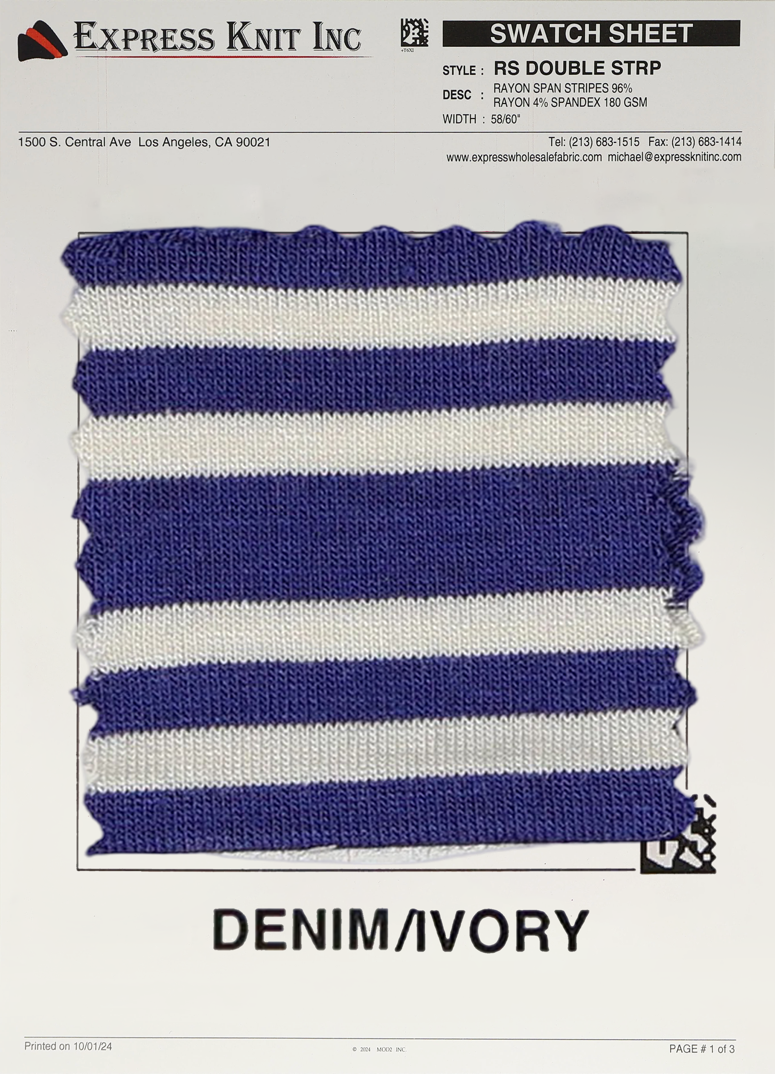 Rayon Span Double Stripe - Express Wholesale Fabric