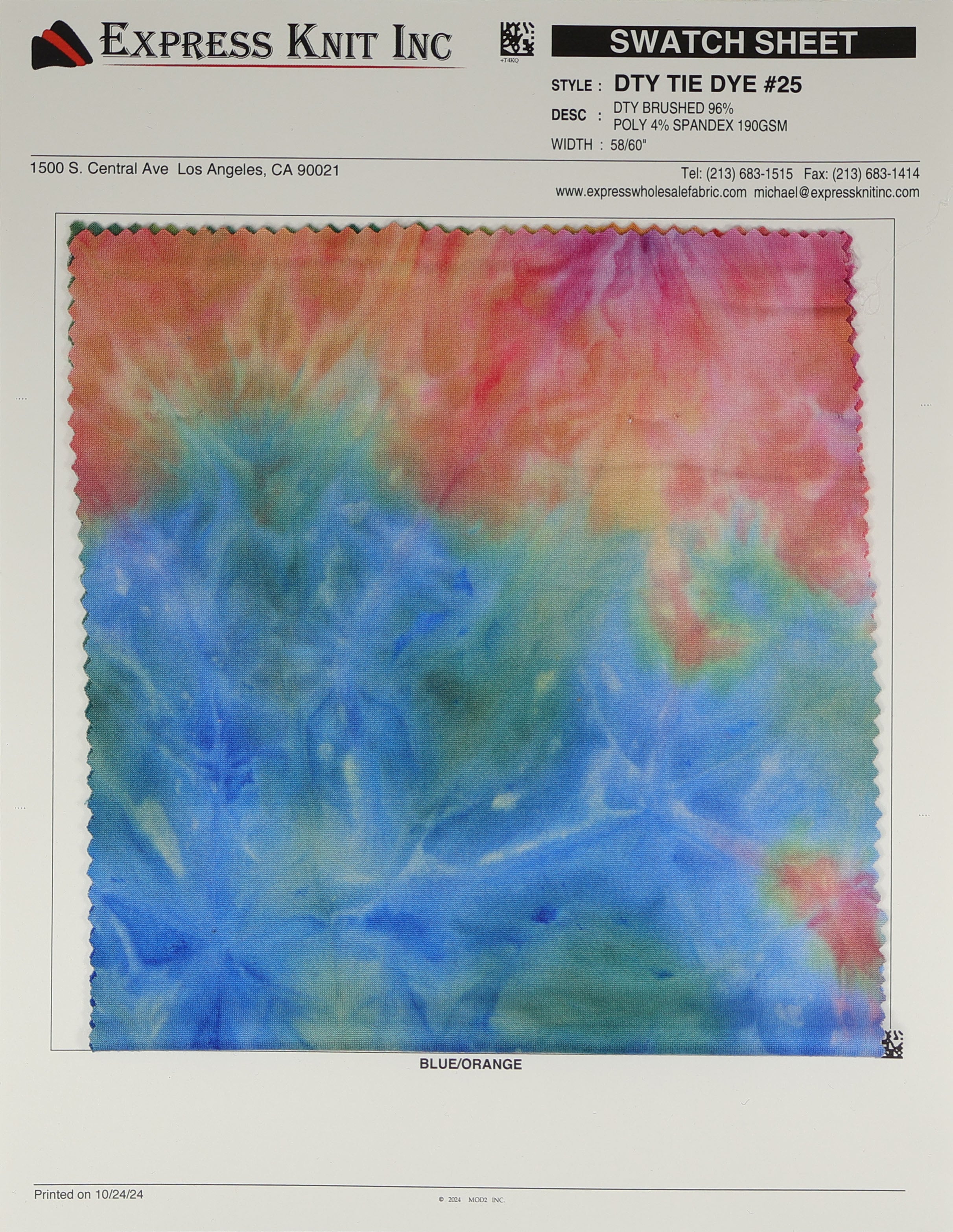 Dty Brushed Tie Dye #25 - Express Wholesale Fabric