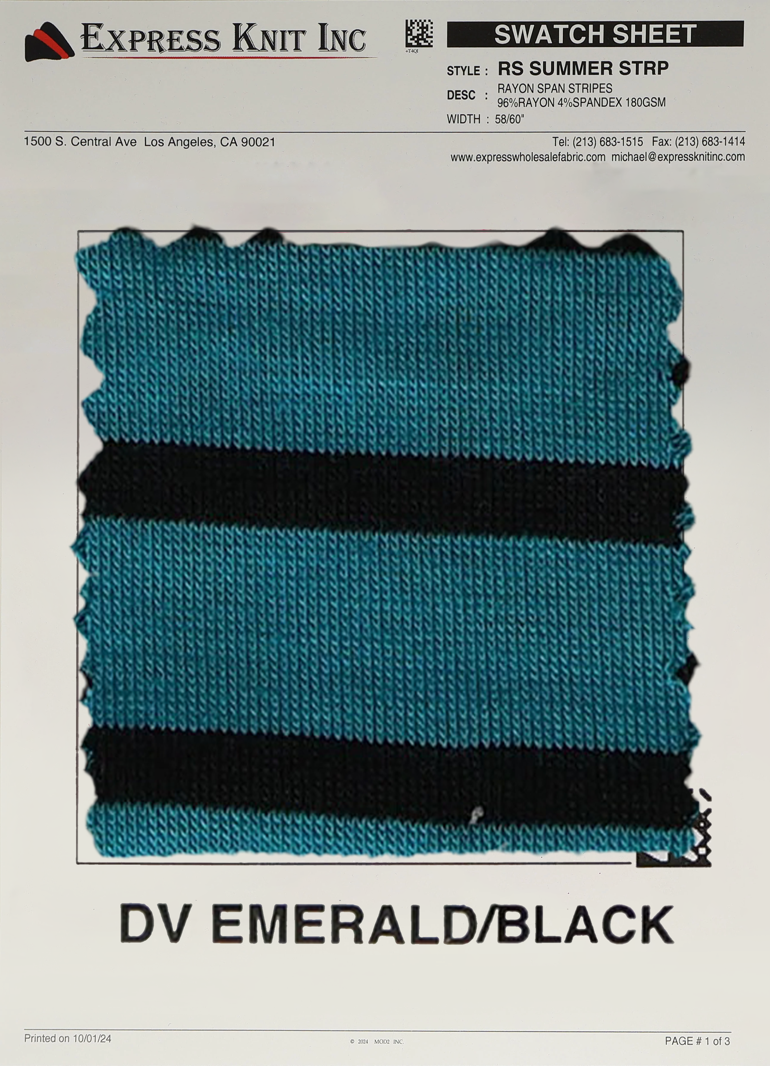 Rayon Spandex Summer Stripes - Express Wholesale Fabric