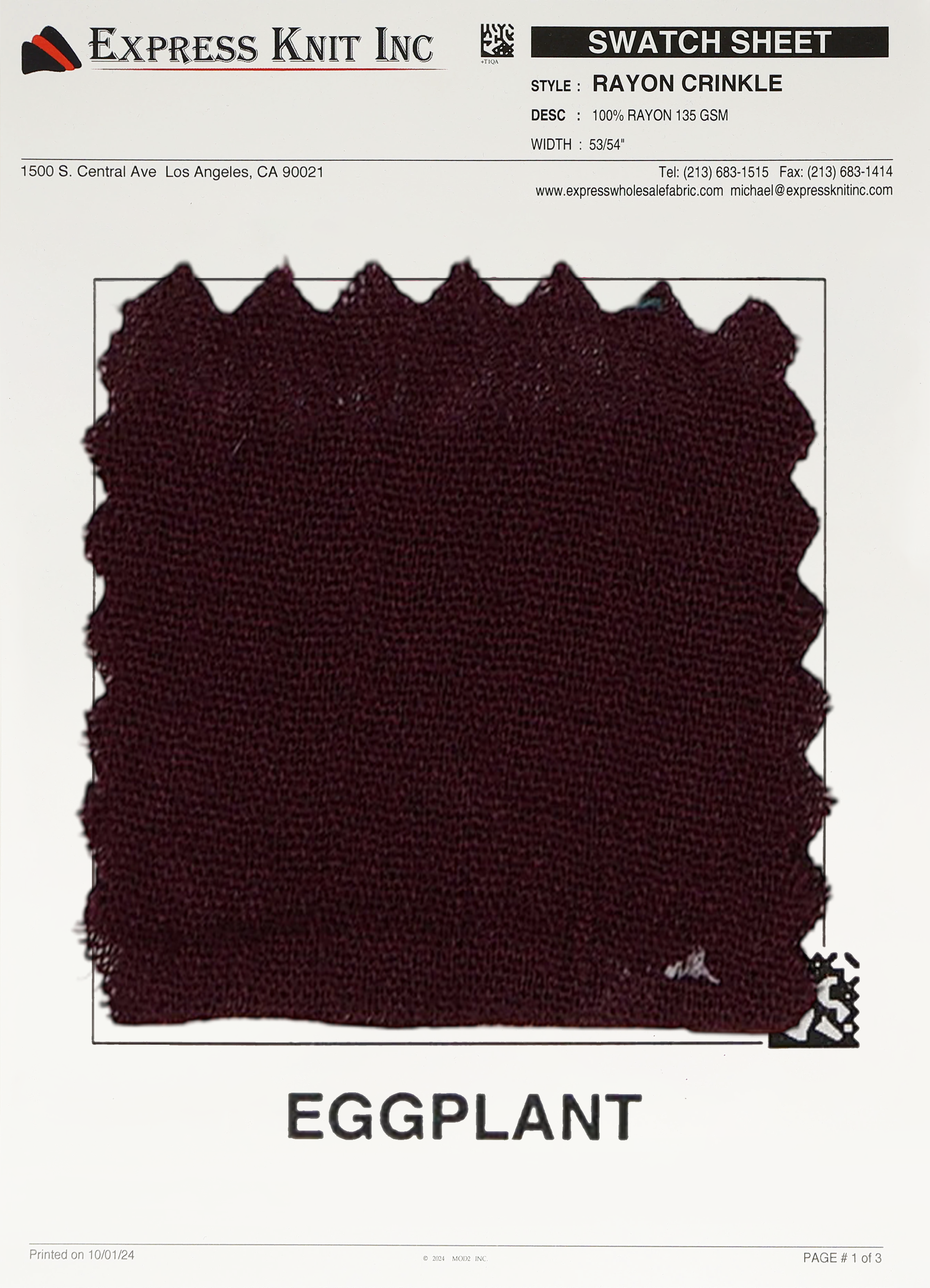 Rayon Crinkle Fabric - Express Wholesale Fabric