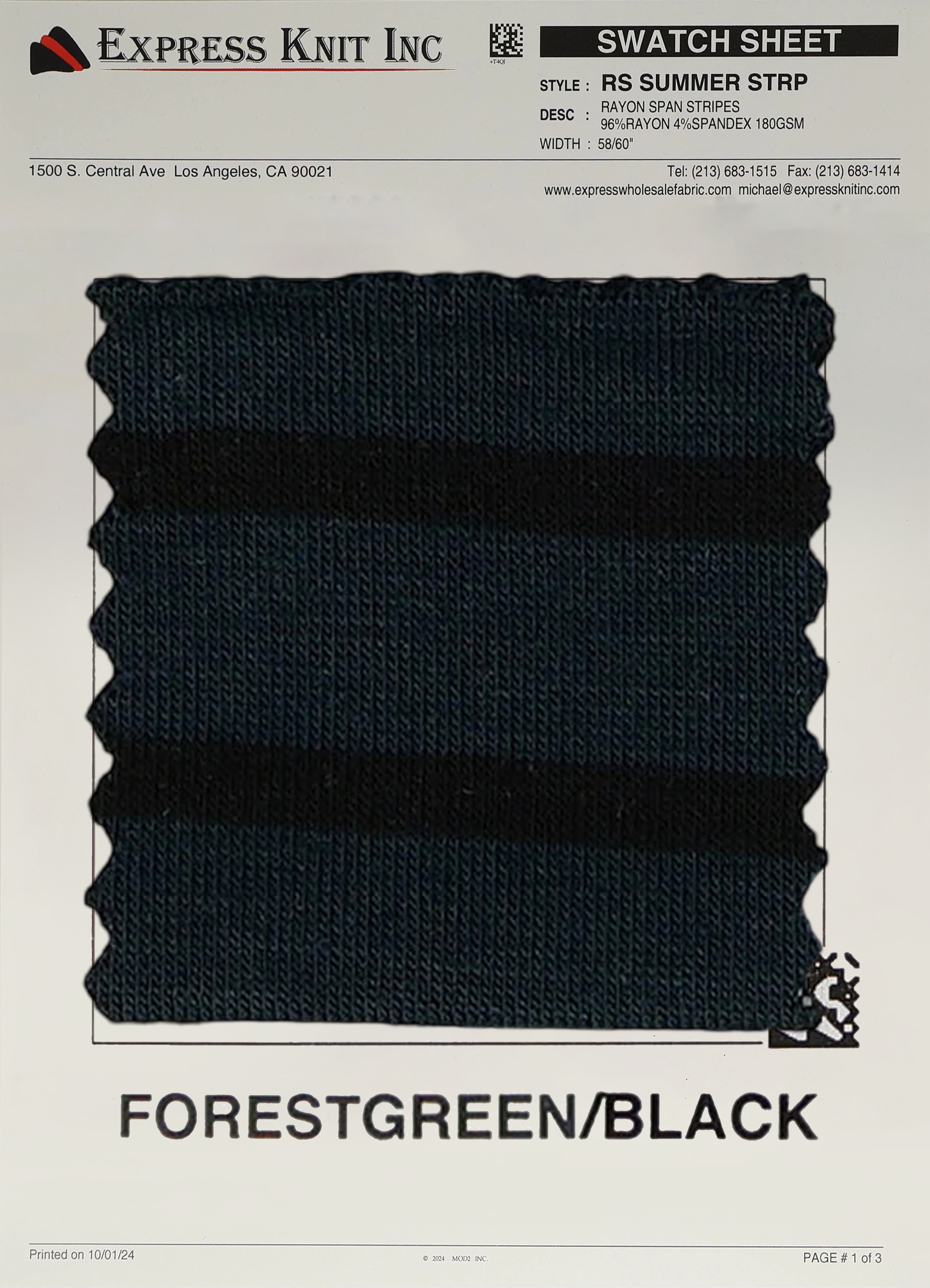 Rayon Spandex Summer Stripes - Express Wholesale Fabric