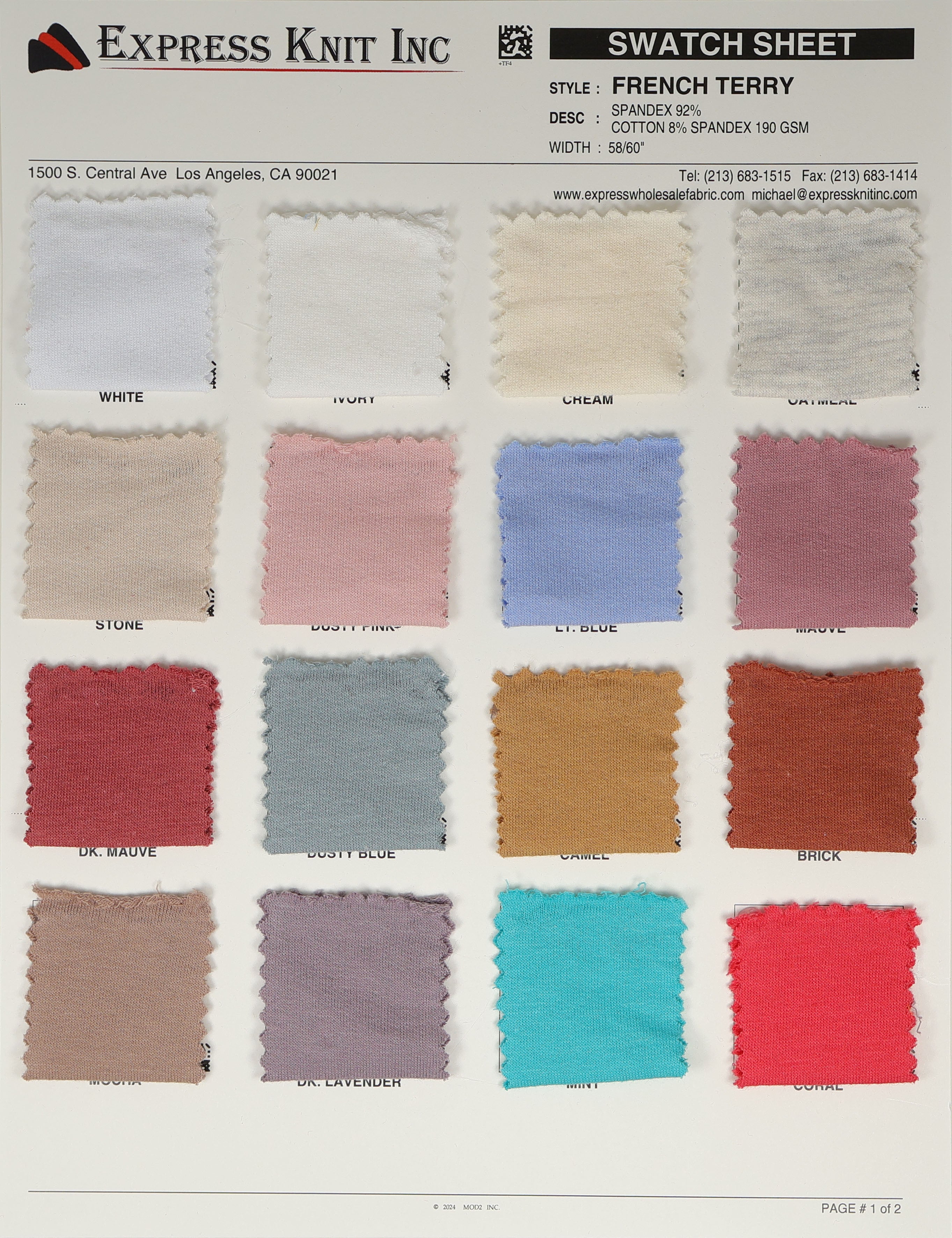 French Terry Knit Solid Fabric - Express Wholesale Fabric