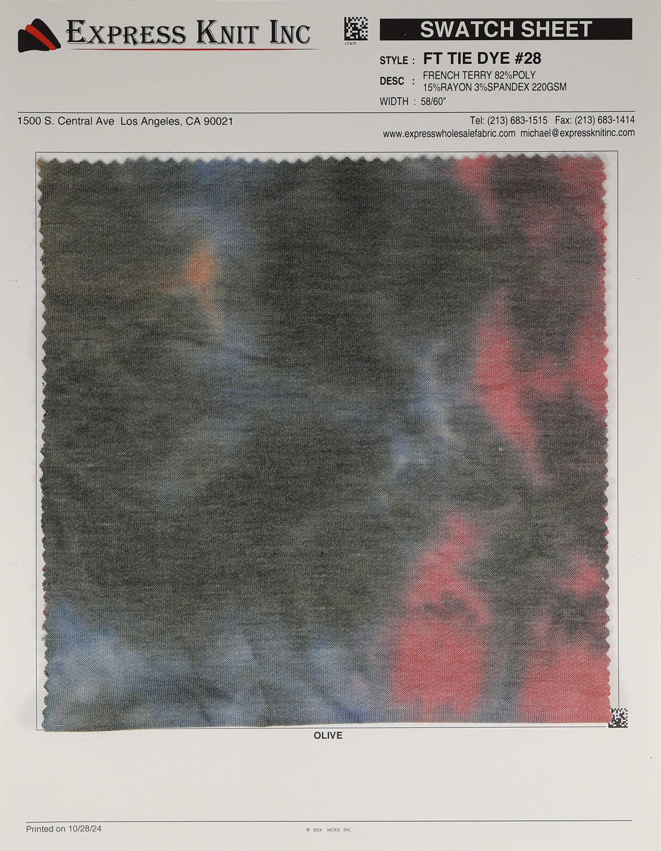 French Terry Tie Dye #28 - Express Wholesale Fabric