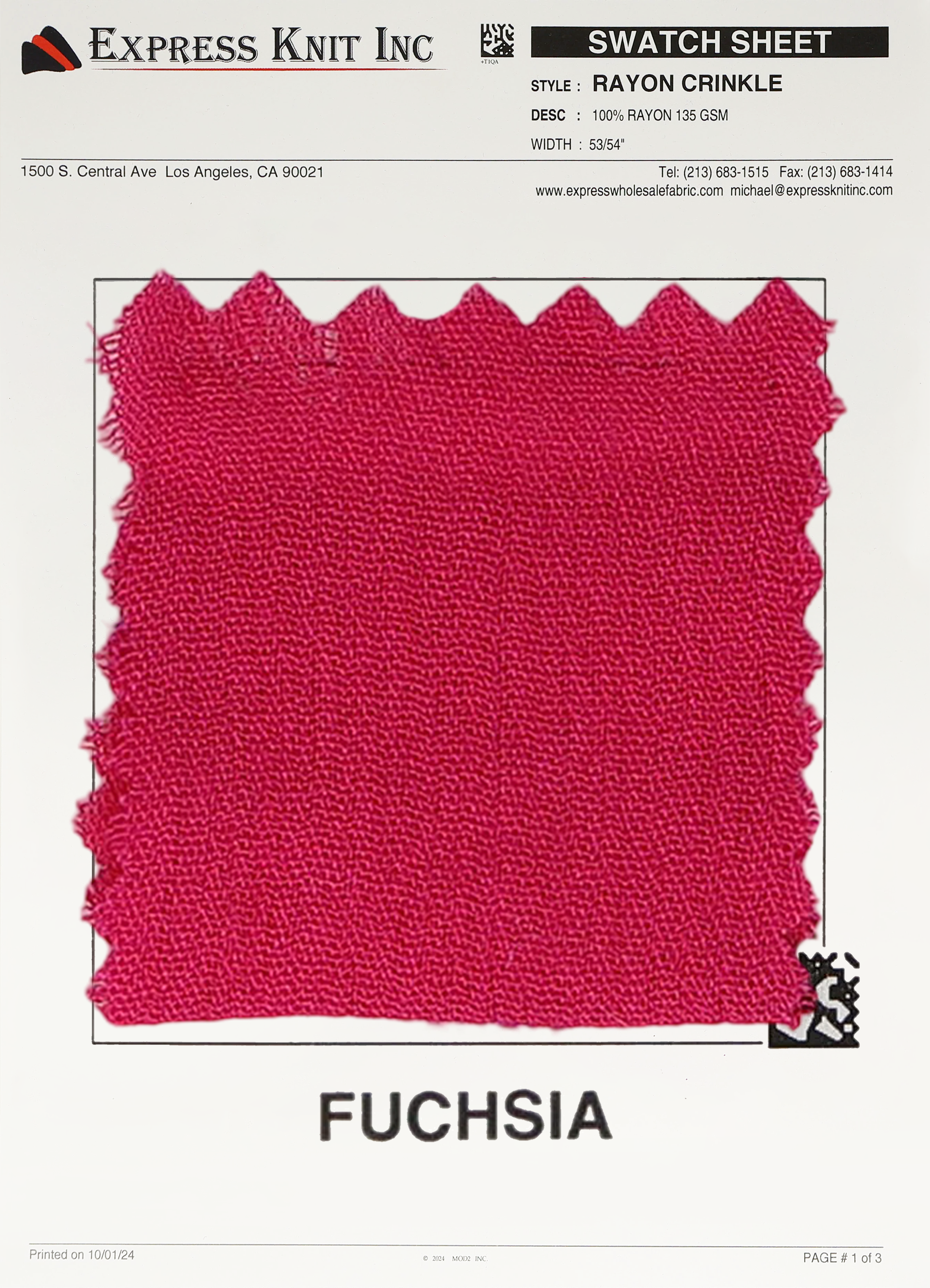 Rayon Crinkle Fabric - Express Wholesale Fabric