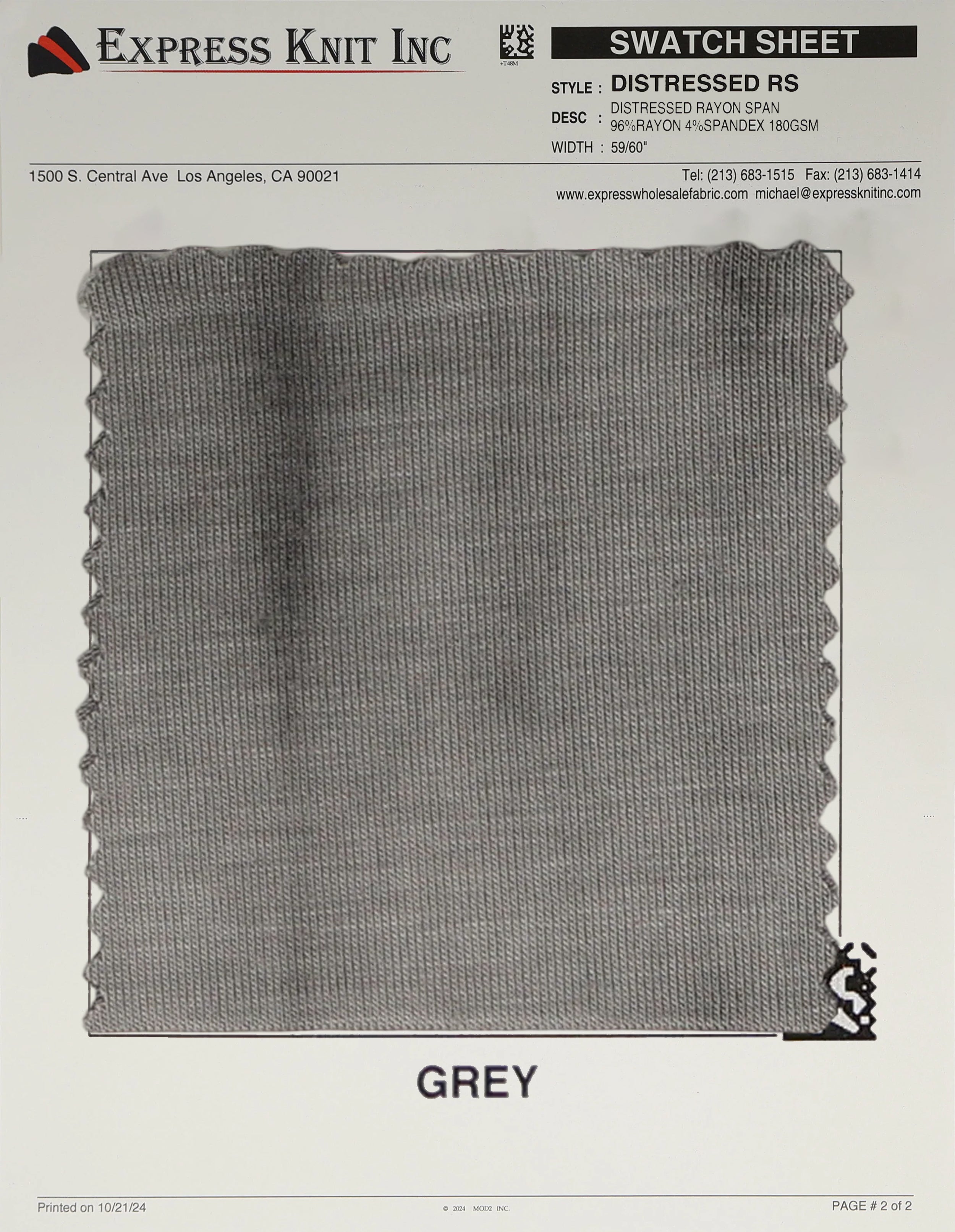 Distressed Rayon Spandex - Express Wholesale Fabric
