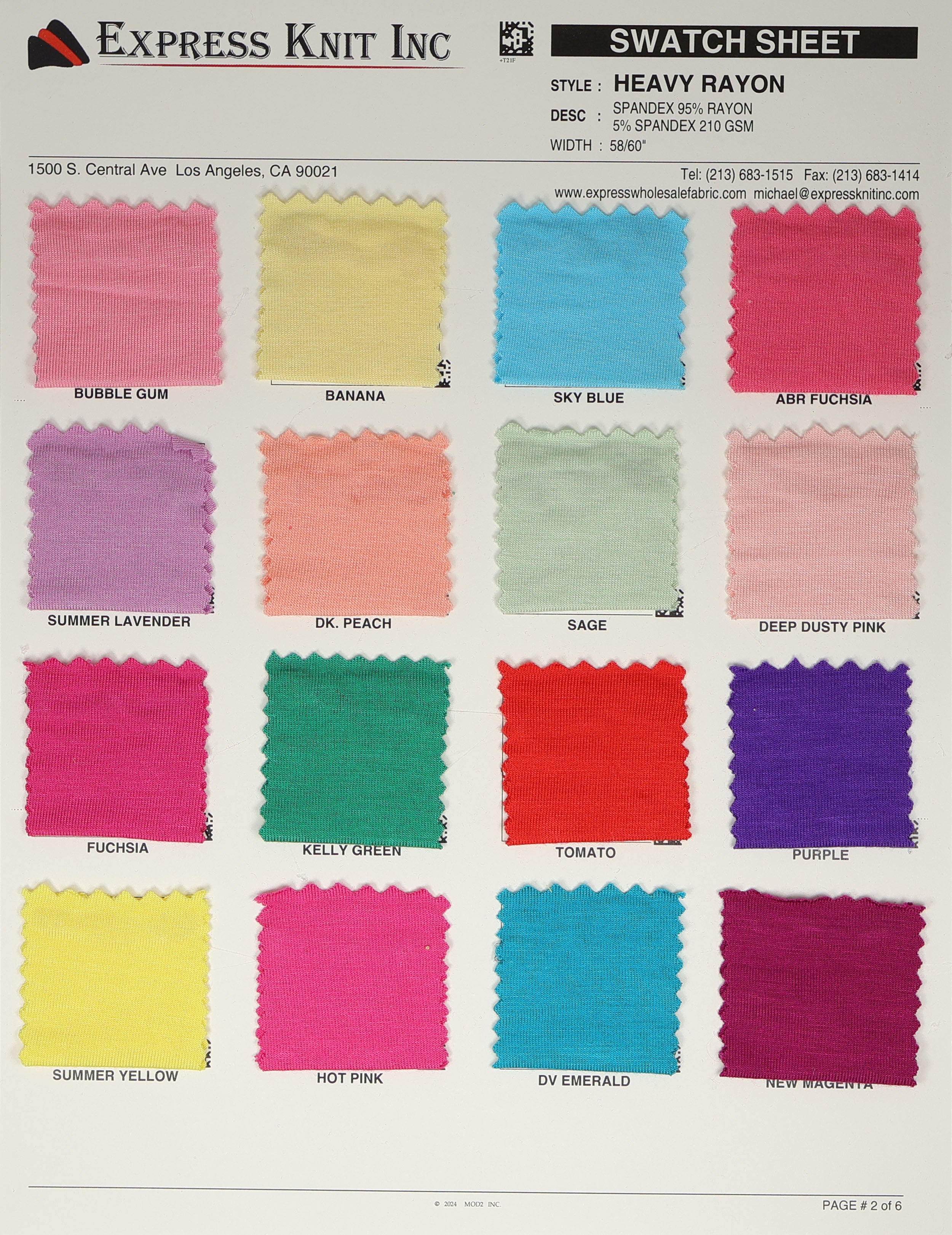 Heavy Rayon Spandex Fabric - Express Wholesale Fabric