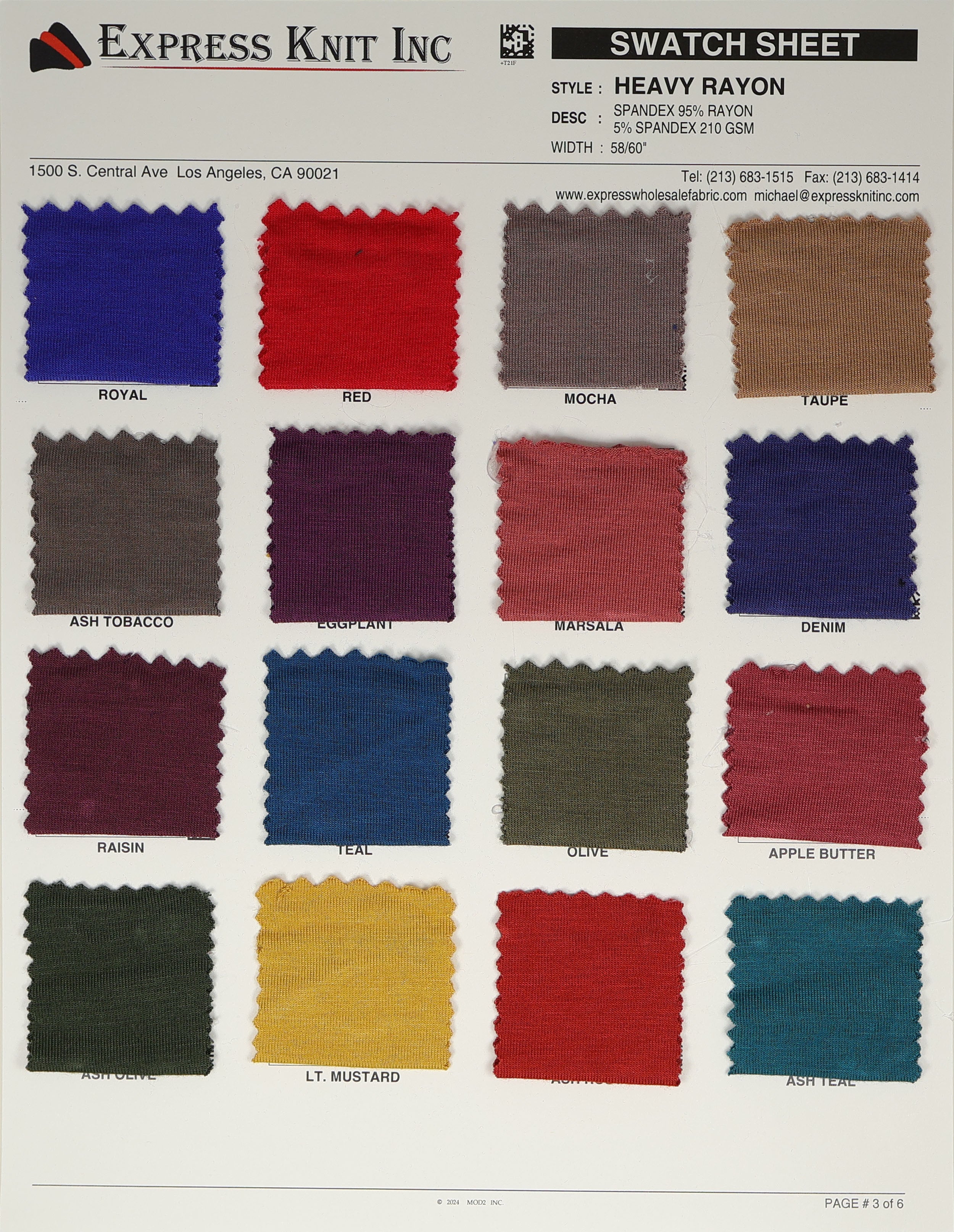 Heavy Rayon Spandex Fabric - Express Wholesale Fabric