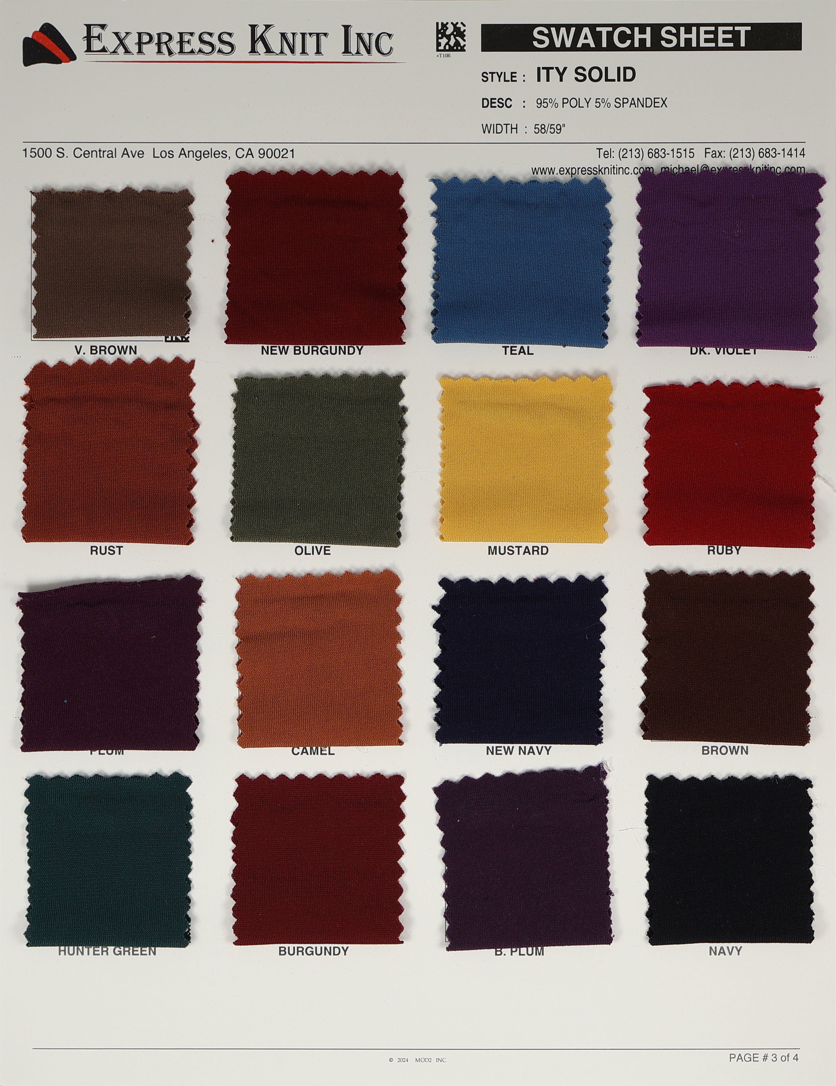 ITY Knit Solid Fabric - Express Wholesale Fabric