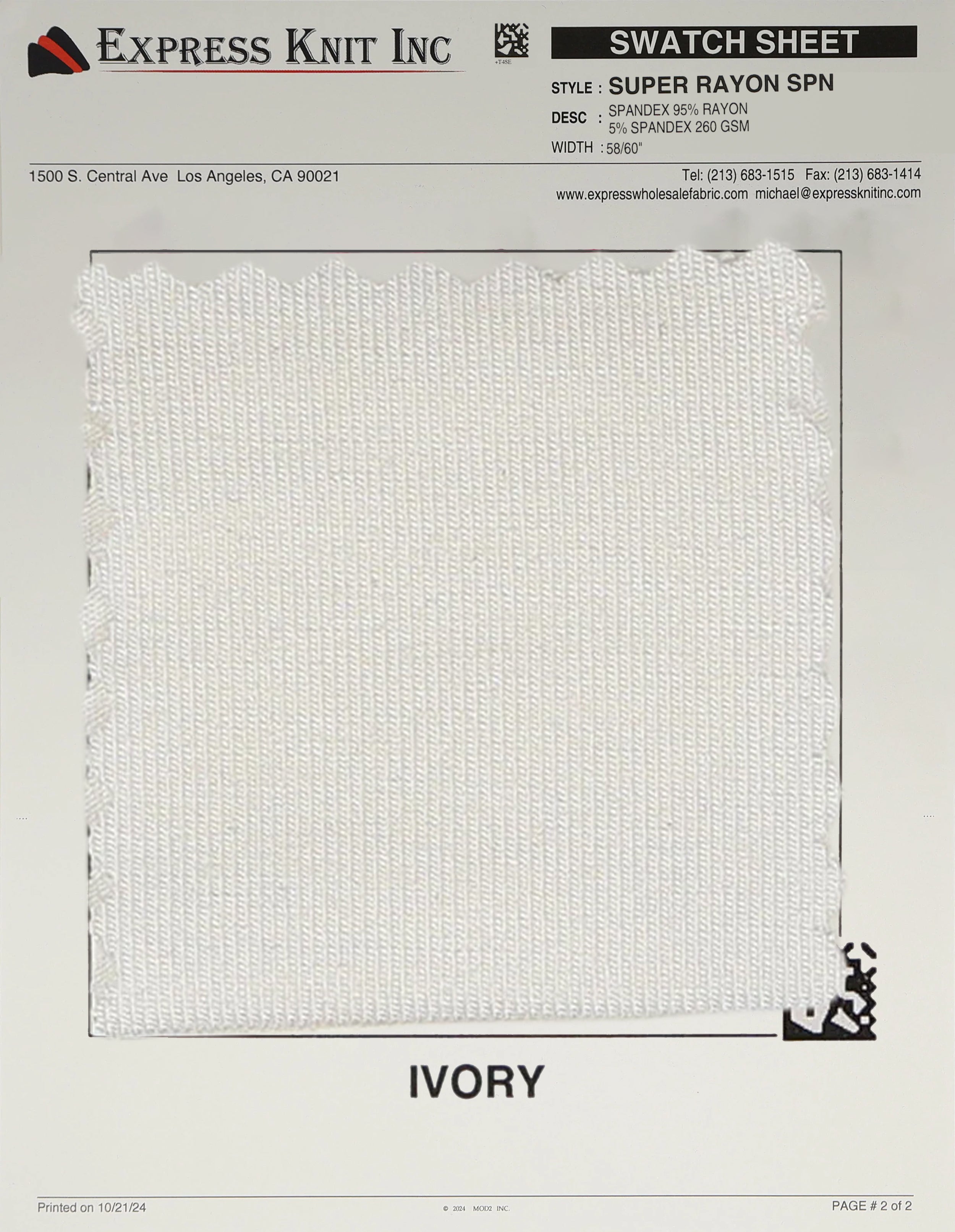 Super Rayon Spandex - Express Wholesale Fabric