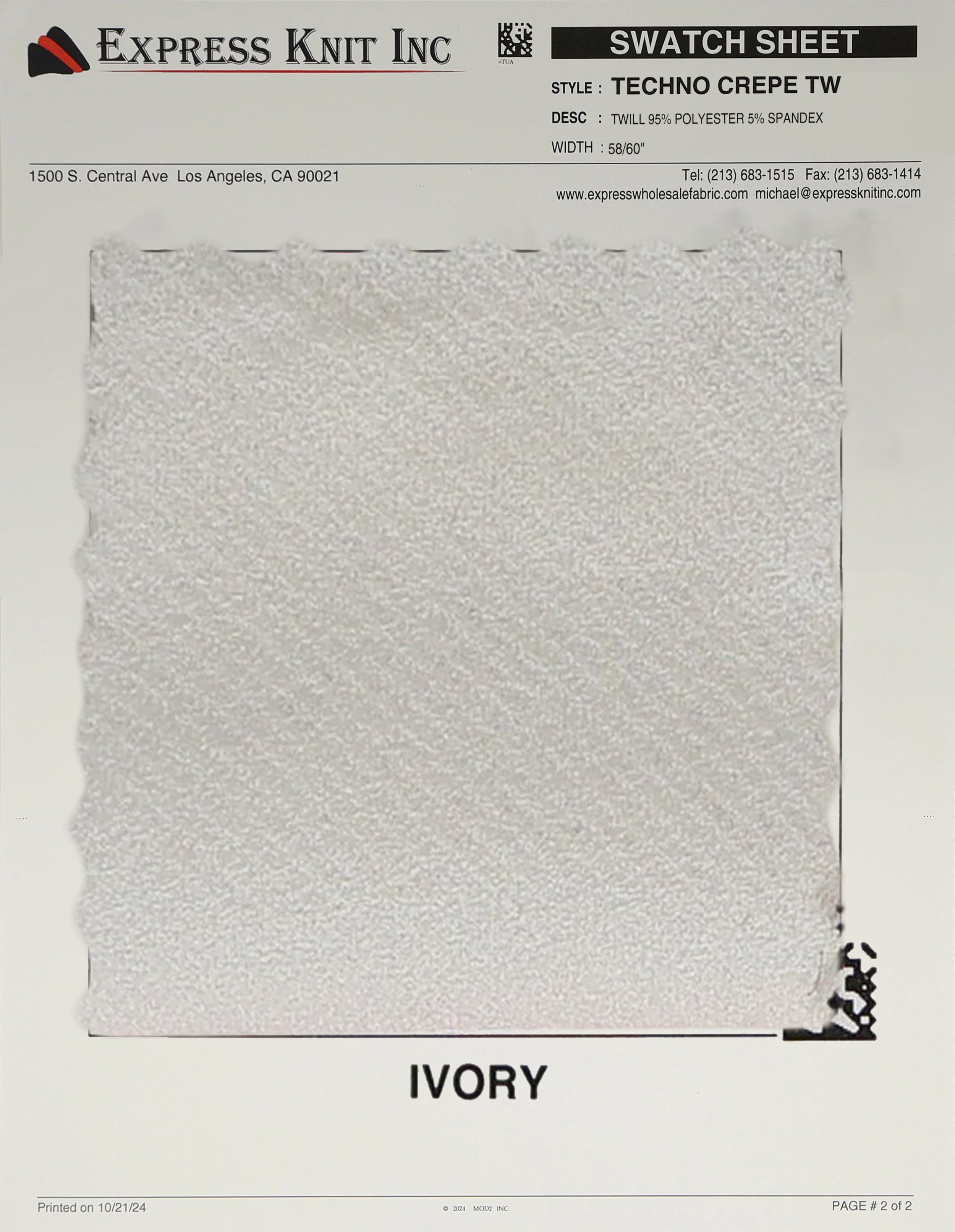 Techno Crepe Twill - Express Wholesale Fabric