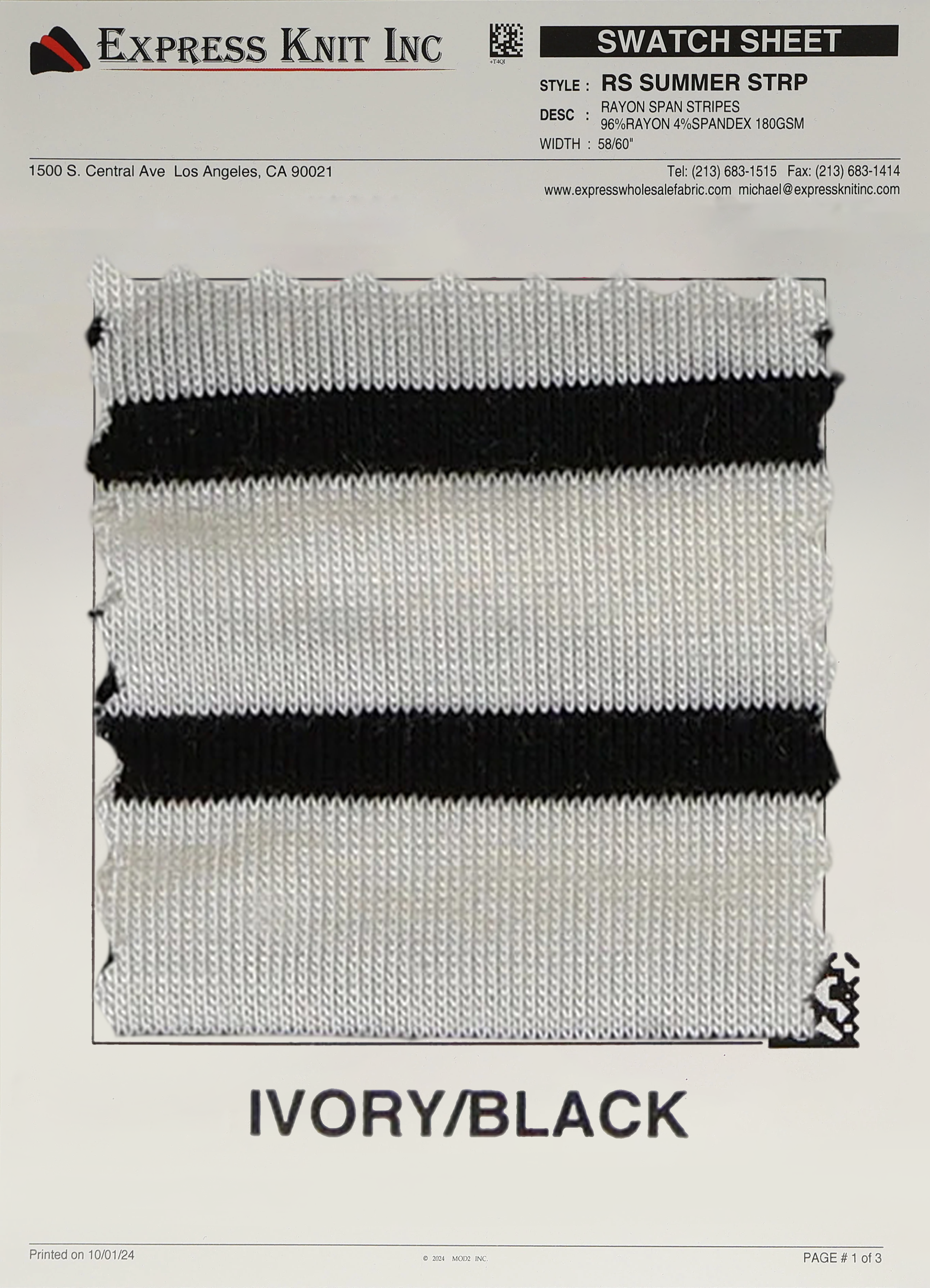 Rayon Spandex Summer Stripes - Express Wholesale Fabric