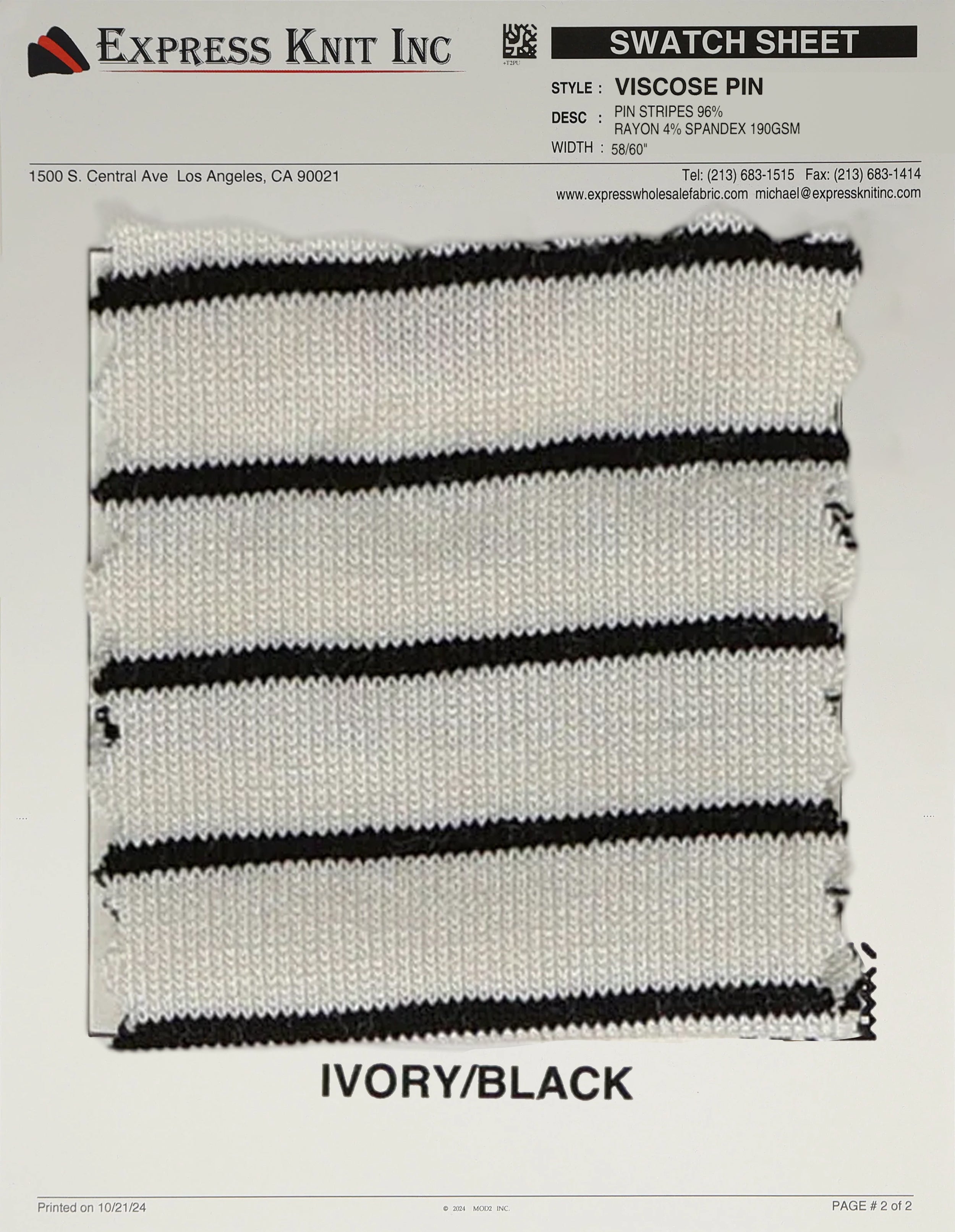 Viscose Pin Stripes - Express Wholesale Fabric