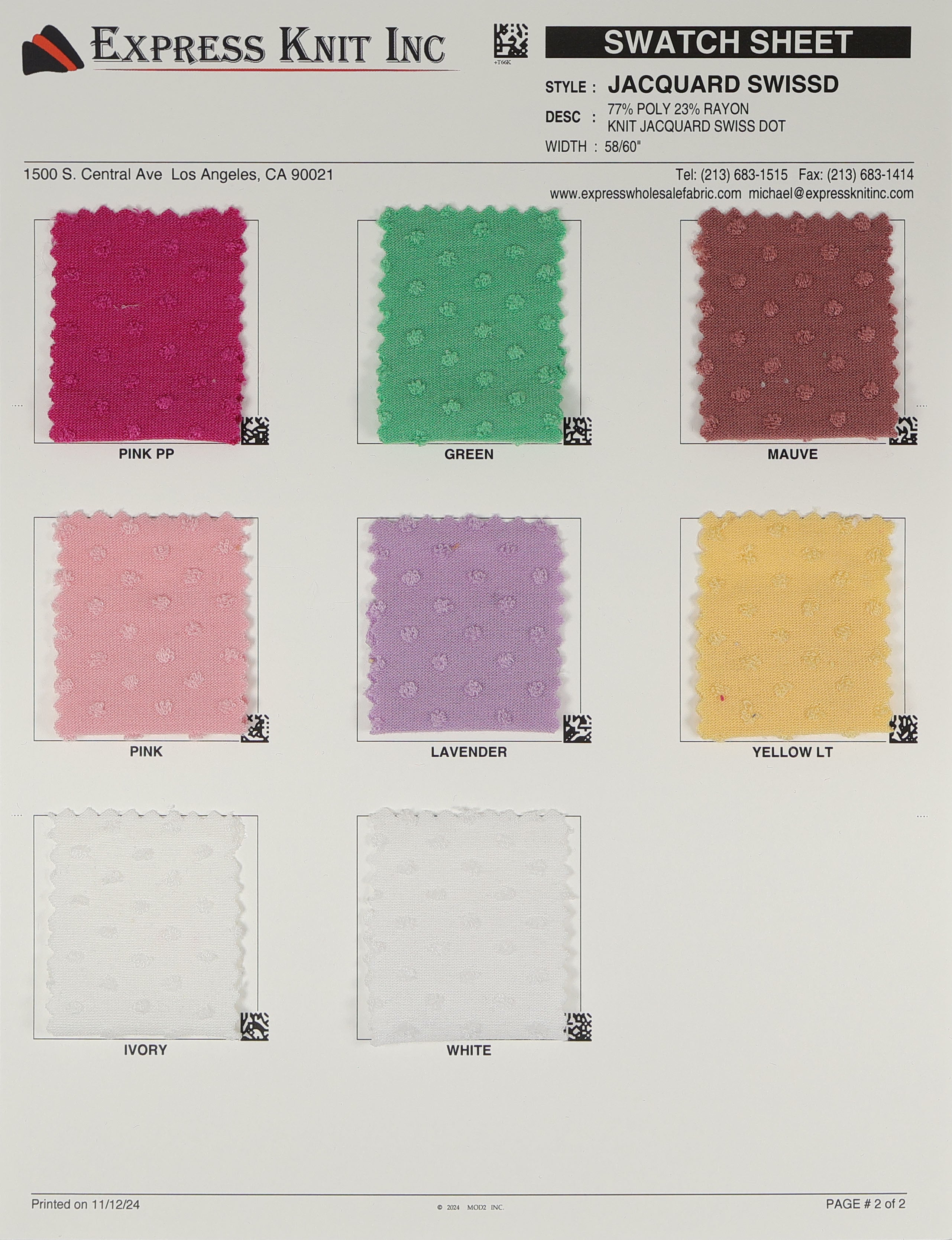 Jacquard Swiss Dot - Express Wholesale Fabric