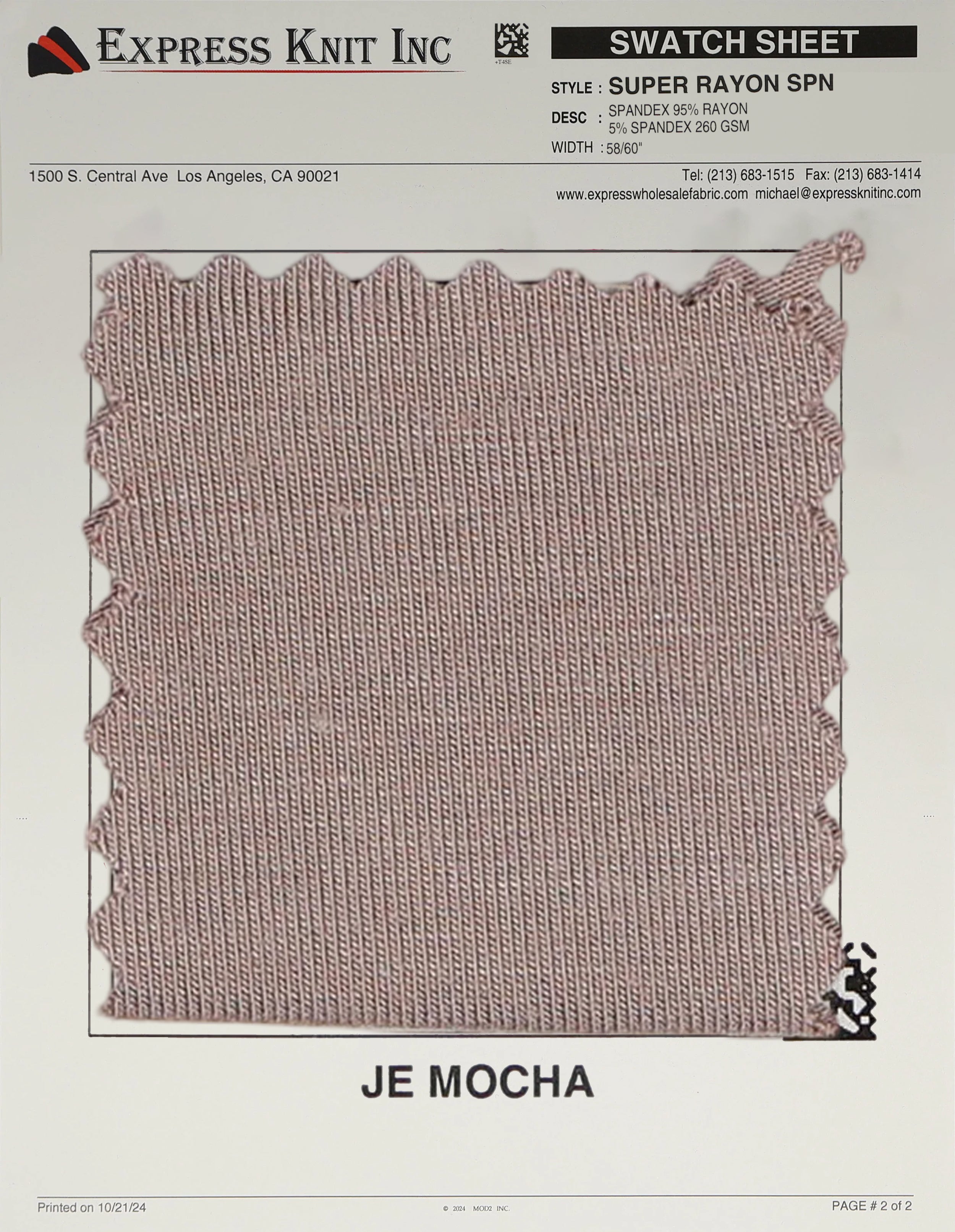 Super Rayon Spandex - Express Wholesale Fabric