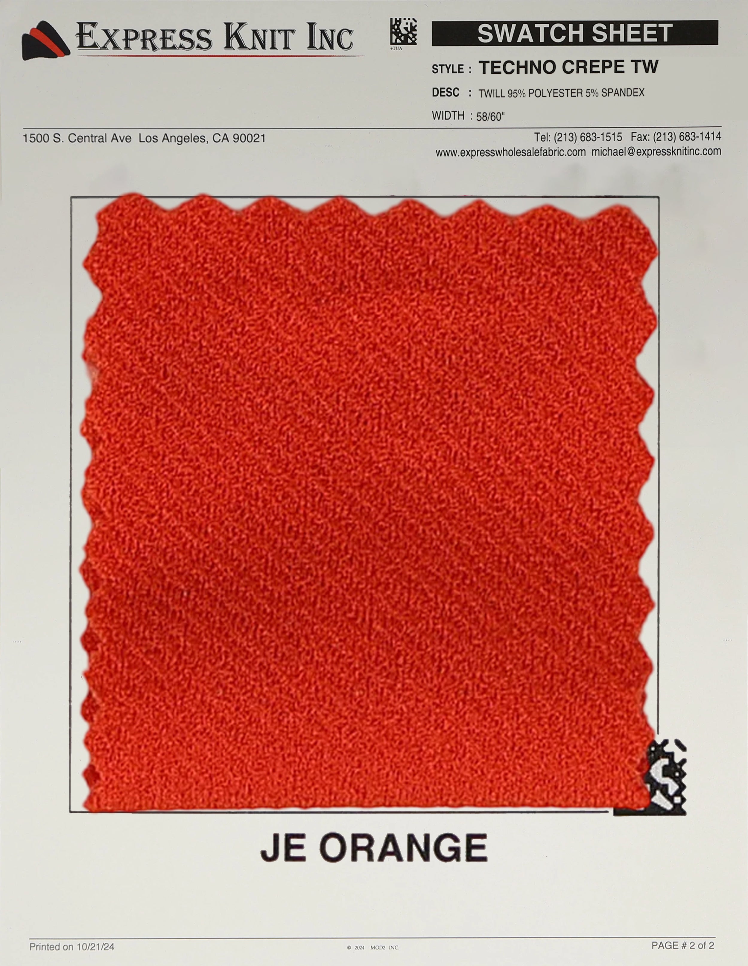 Techno Crepe Twill - Express Wholesale Fabric