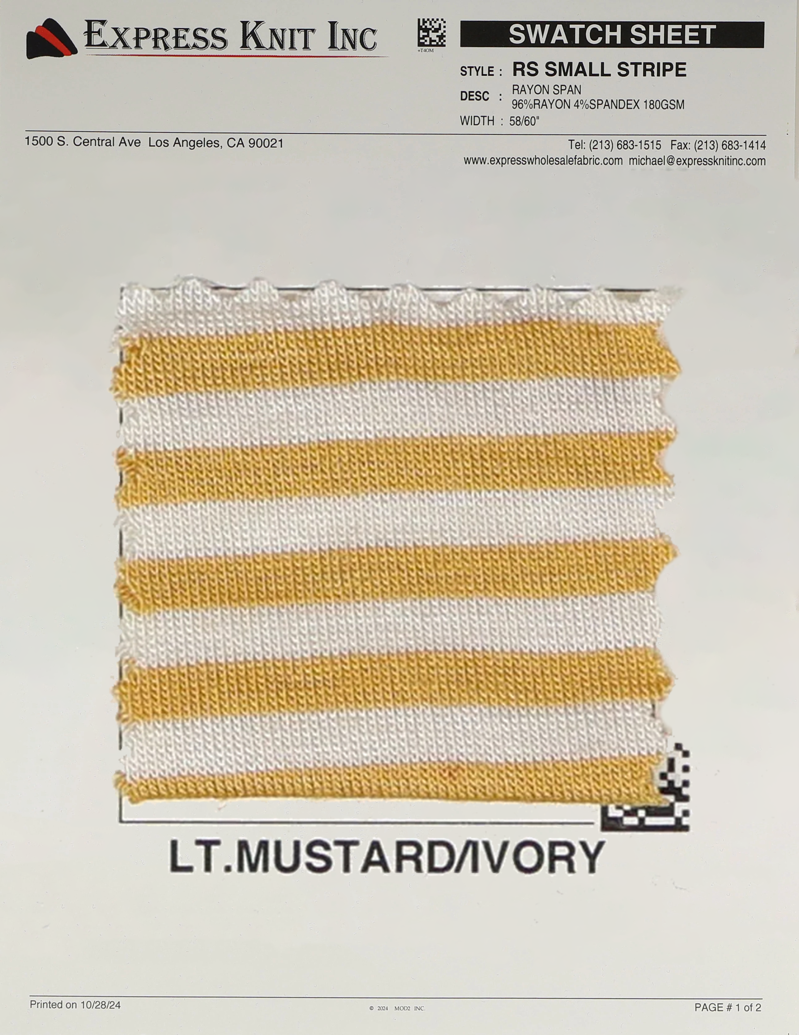 Rayon Spandex Small Stripes - Express Wholesale Fabric