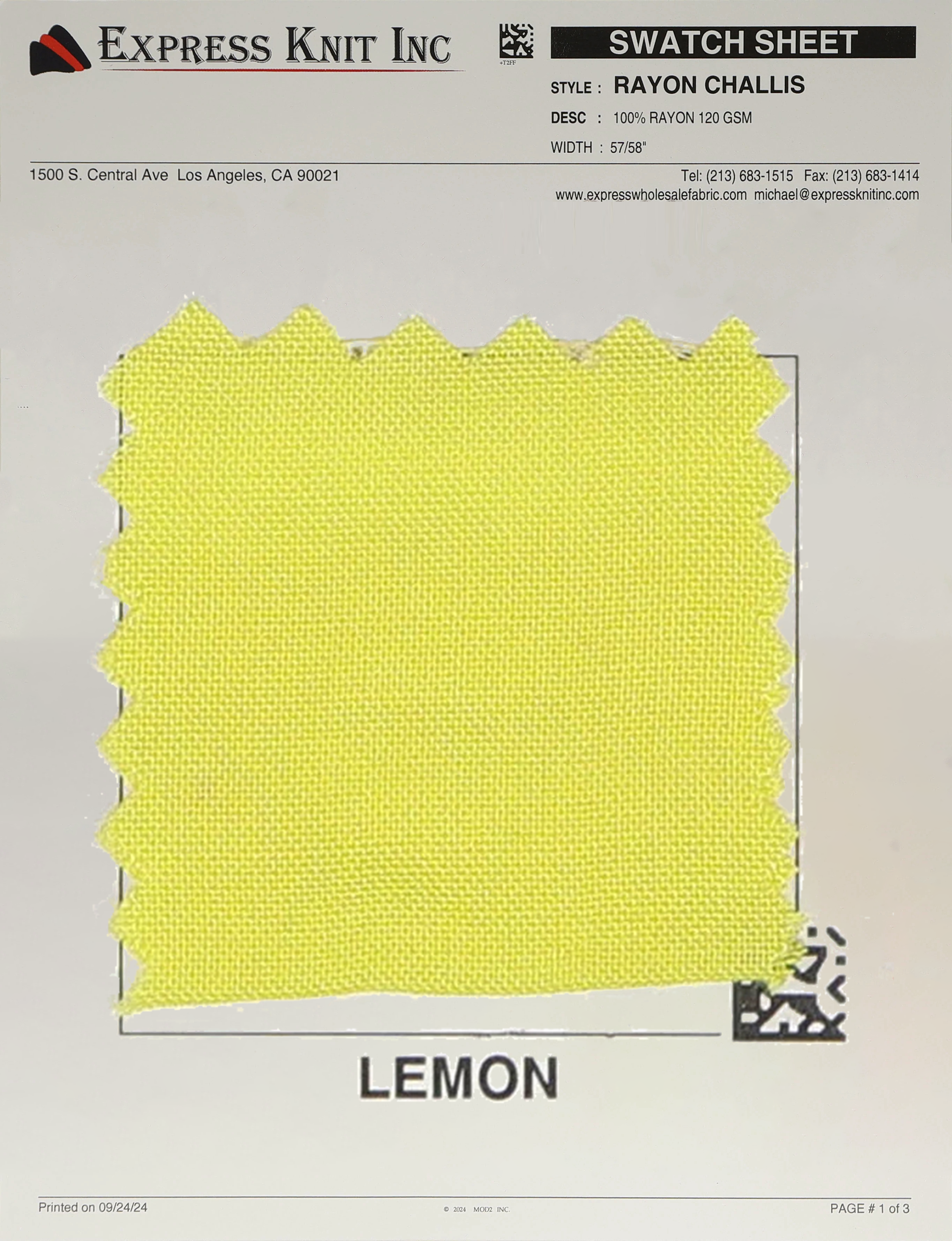 Rayon Challis Fabric - Express Wholesale Fabric