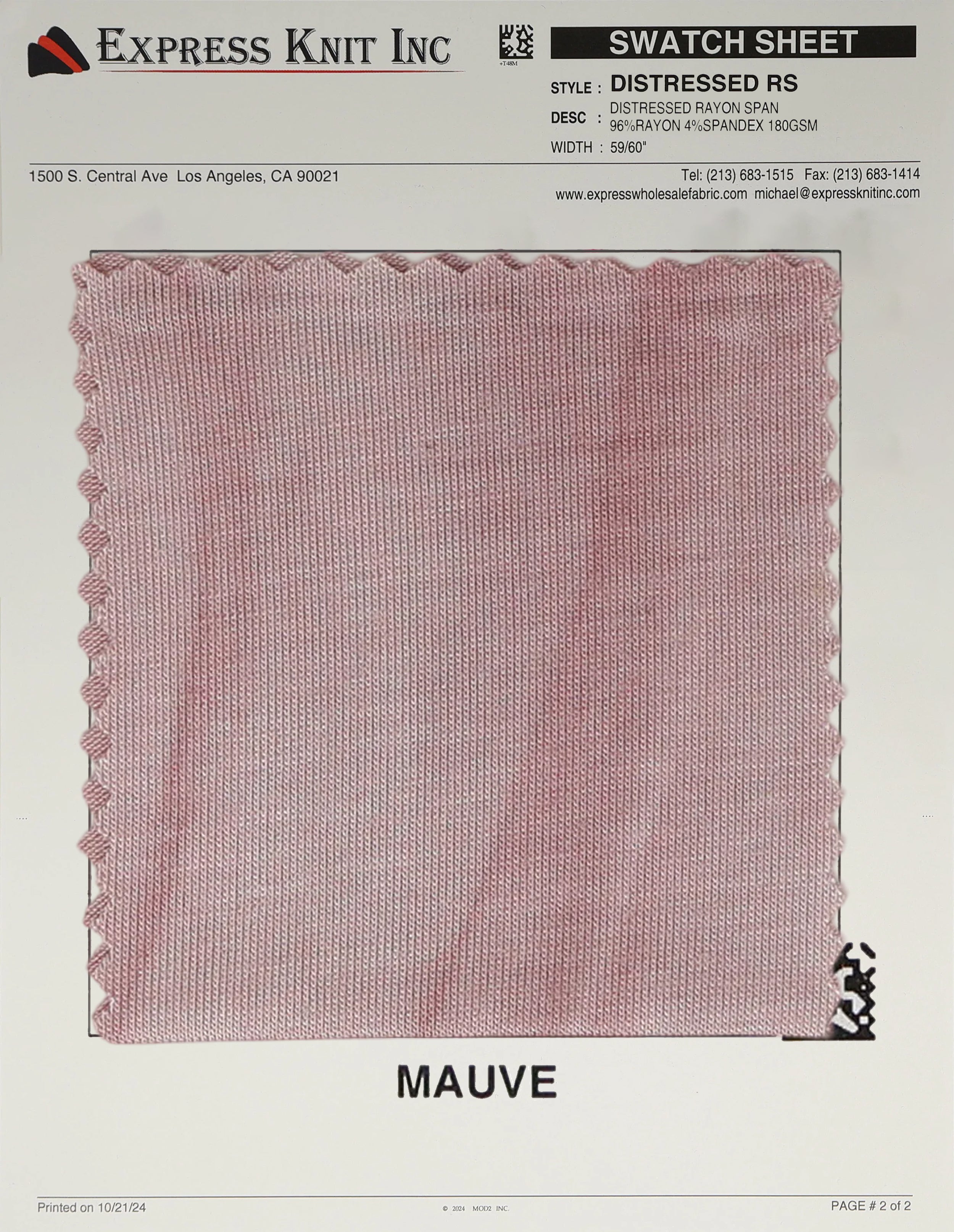 Distressed Rayon Spandex - Express Wholesale Fabric